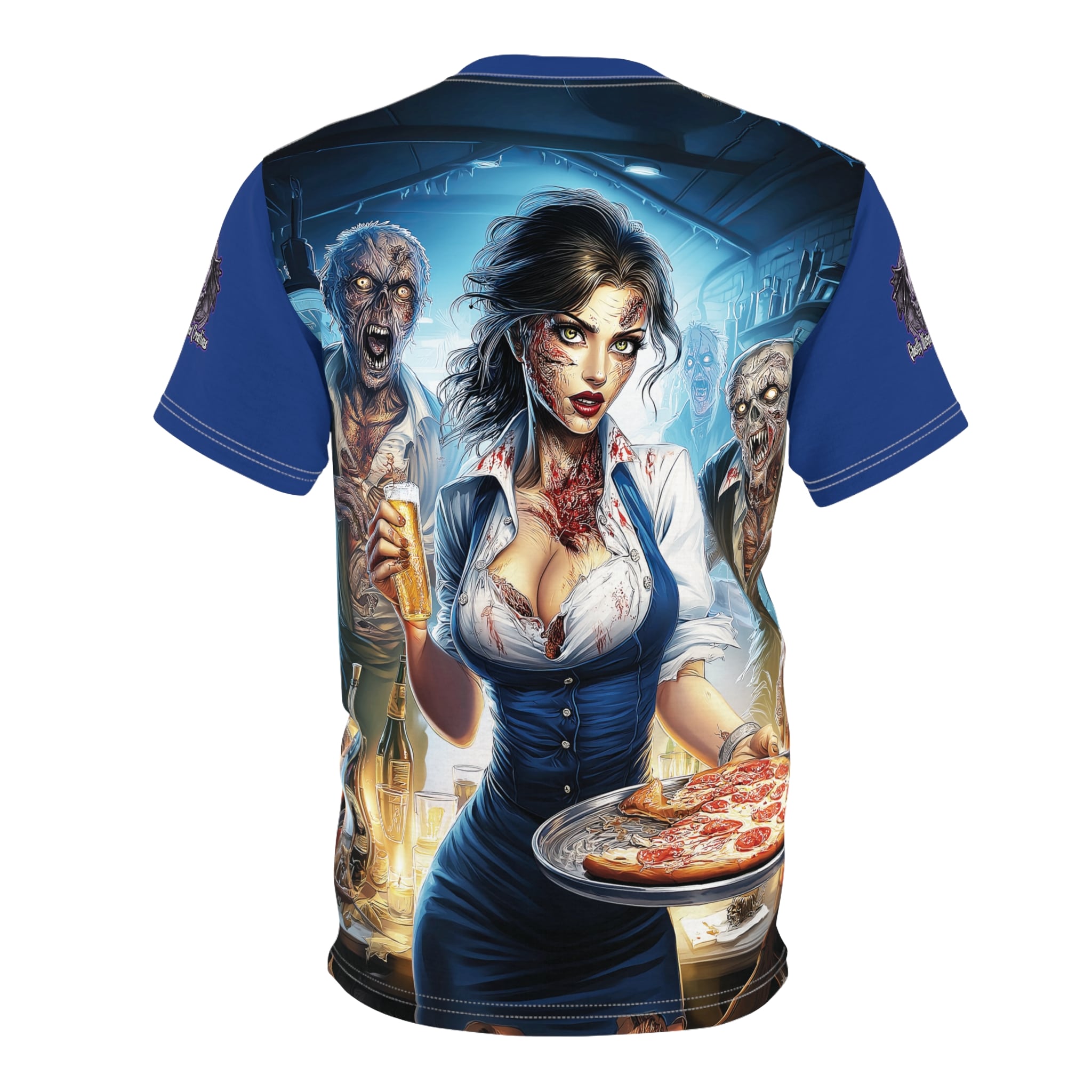Zombies In Everyday Life Waitress 2025-04 Tee Unisex (AOP) - Image 23
