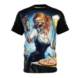 Zombies In Everyday Life Waitress 2025-01 Tee Unisex (AOP)