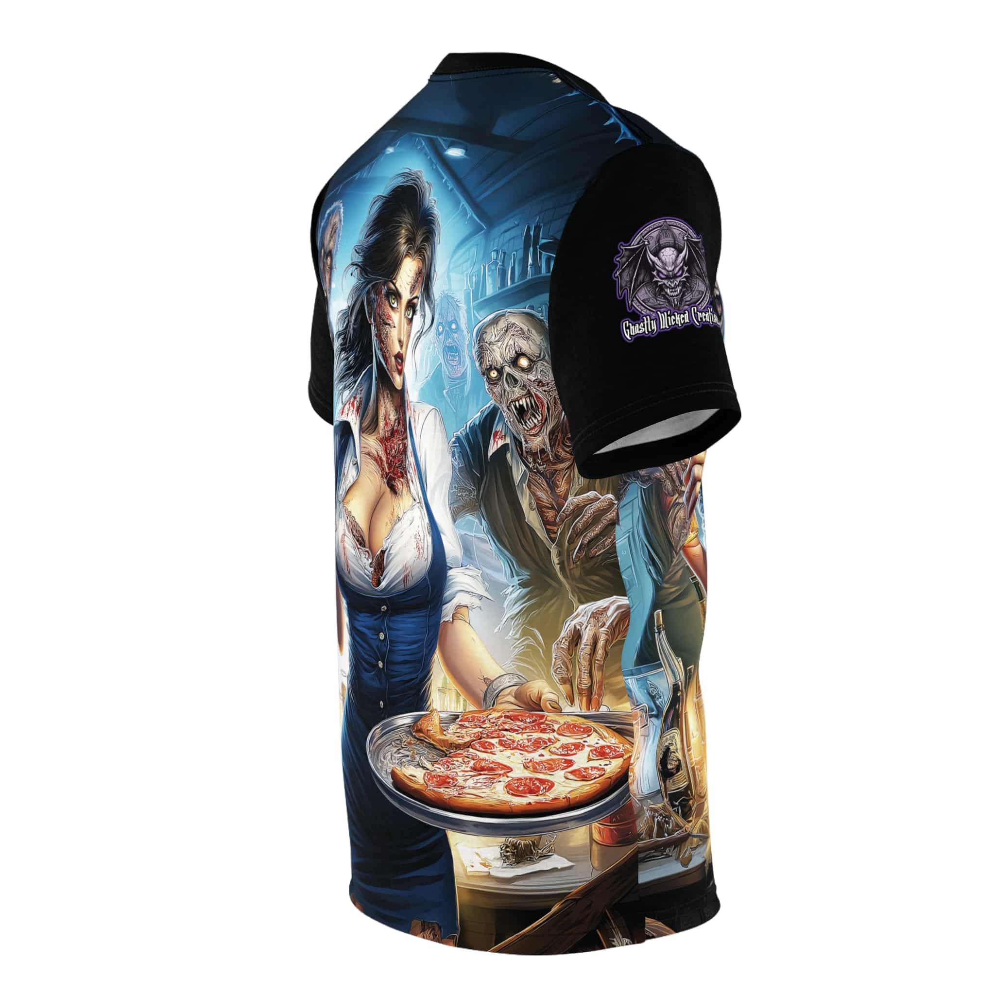 Zombies In Everyday Life Waitress 2025-04 Tee Unisex (AOP) - Image 15