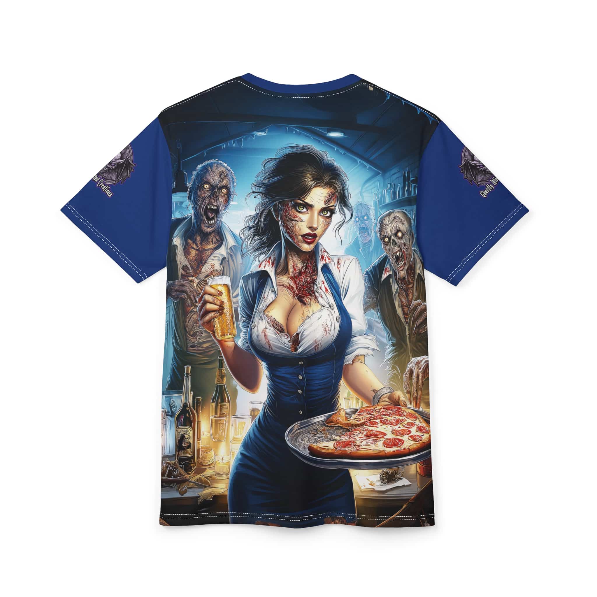 Zombies In Everyday Life Waitress 2025-04 Tee Unisex (AOP) - Image 24