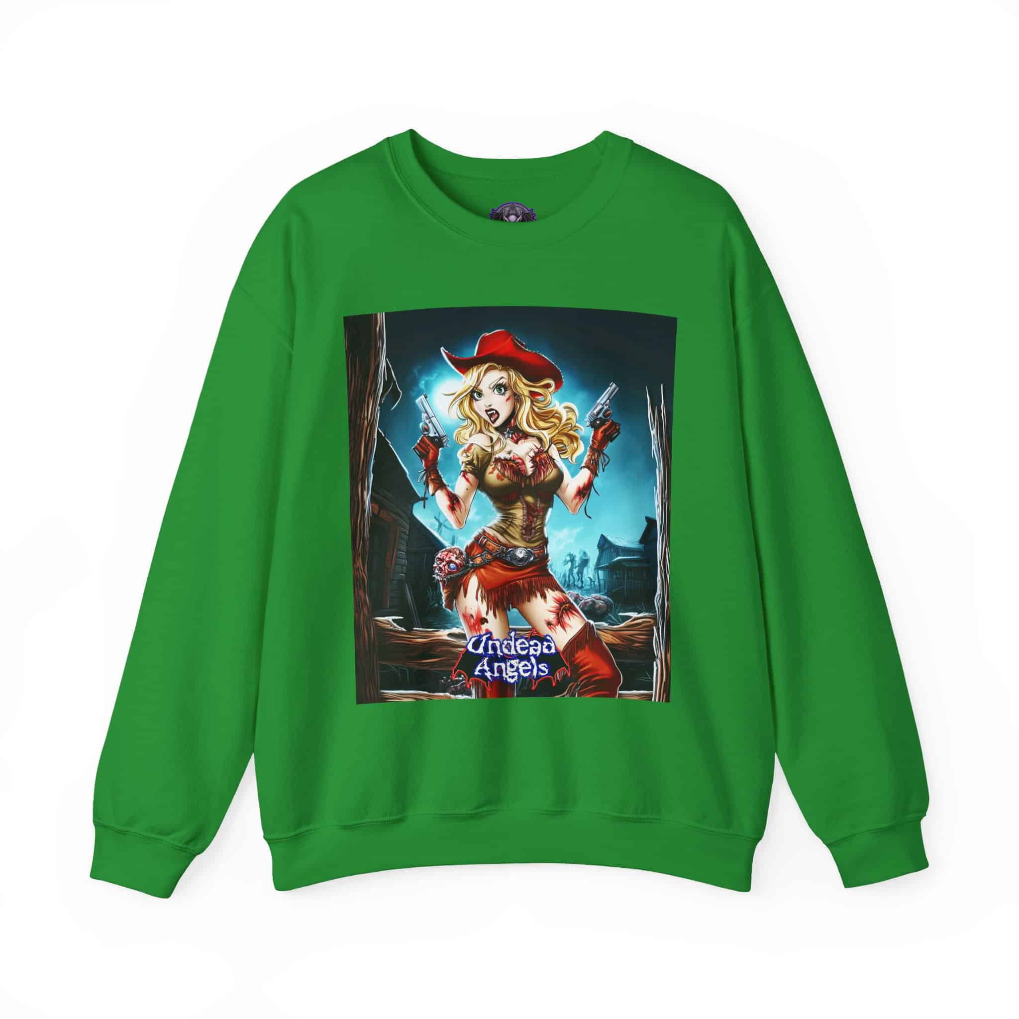 Undead Angels Zombie Cowgirl Cassidy Classic Reborn Style III Unisex Heavy Blend™ Crewneck Sweatshirt - Image 13
