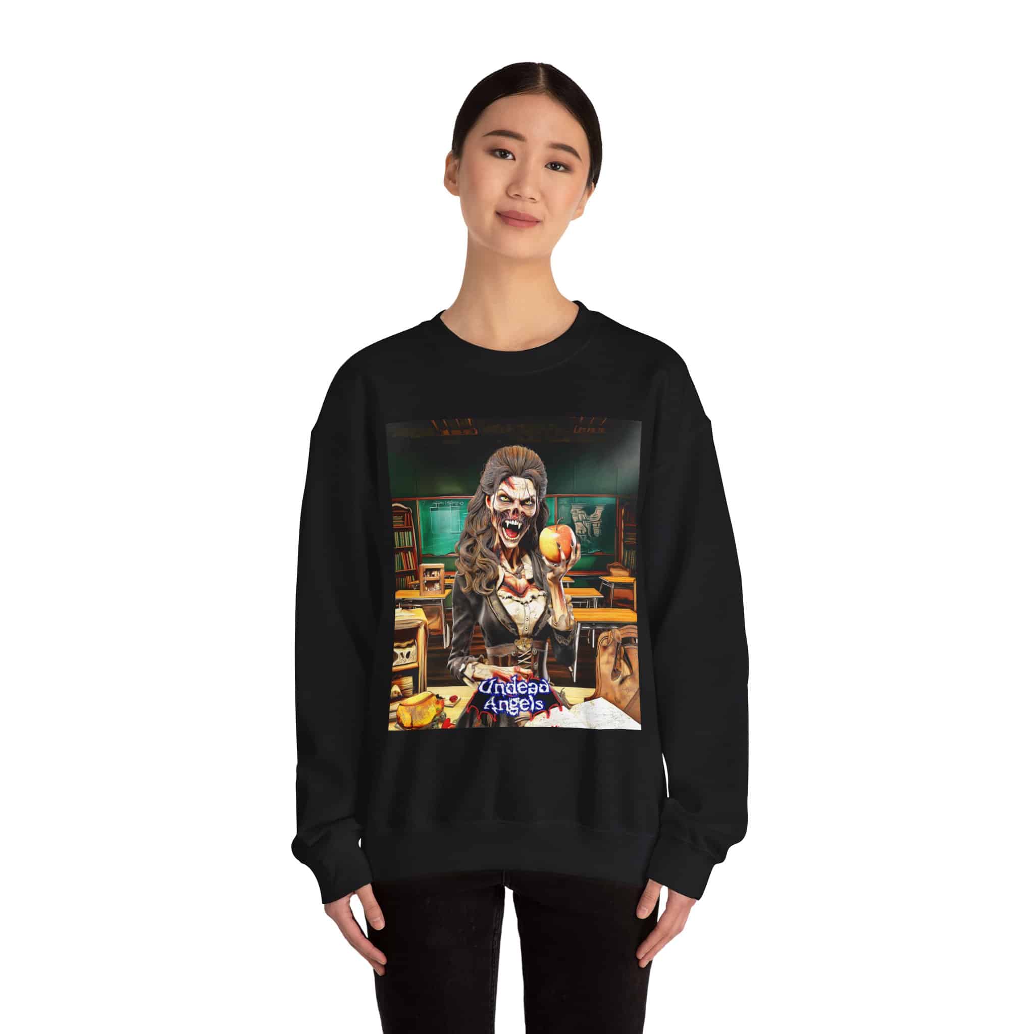 Undead Angels Teacher Charlotte Full Rot Unisex Heavy Blend™ Crewneck Sweatshirt - Image 6