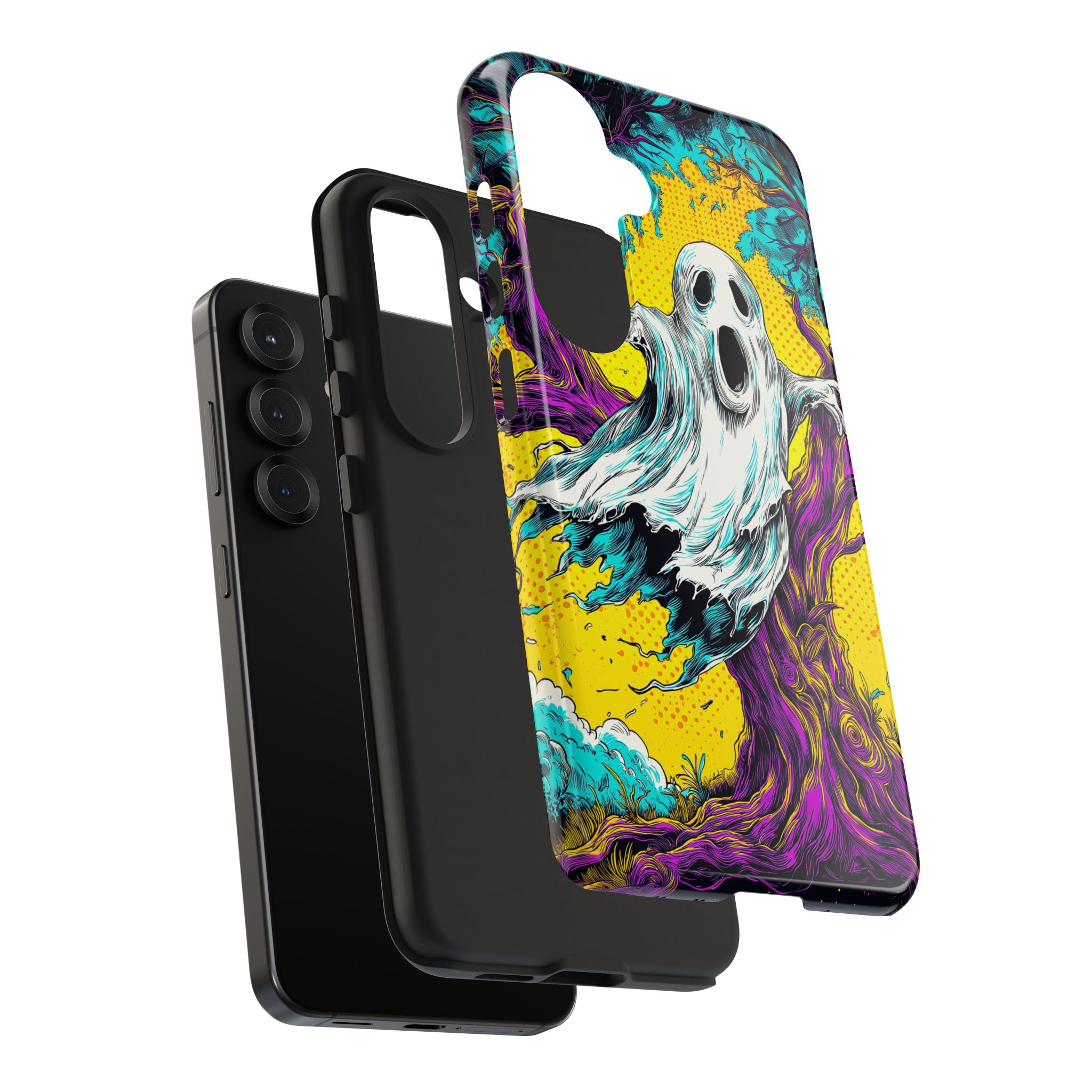 Ghost & Spooky Tree Pop 60’s Art Style Samsung S21, S22, S23, & S24 Tough Phone Cases - Image 19
