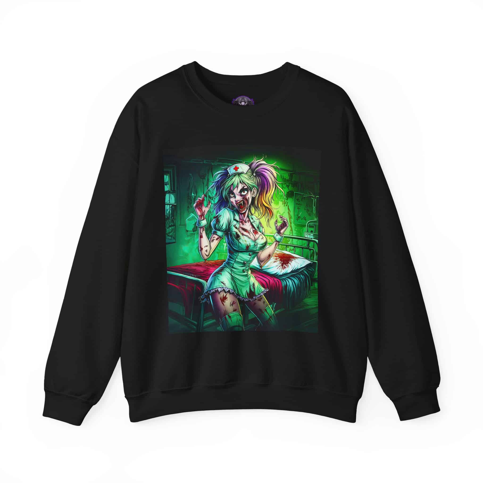 Undead Angels Zombie Nurse Lexi 001 Unisex Heavy Blend™ Crewneck Sweatshirt - Image 5