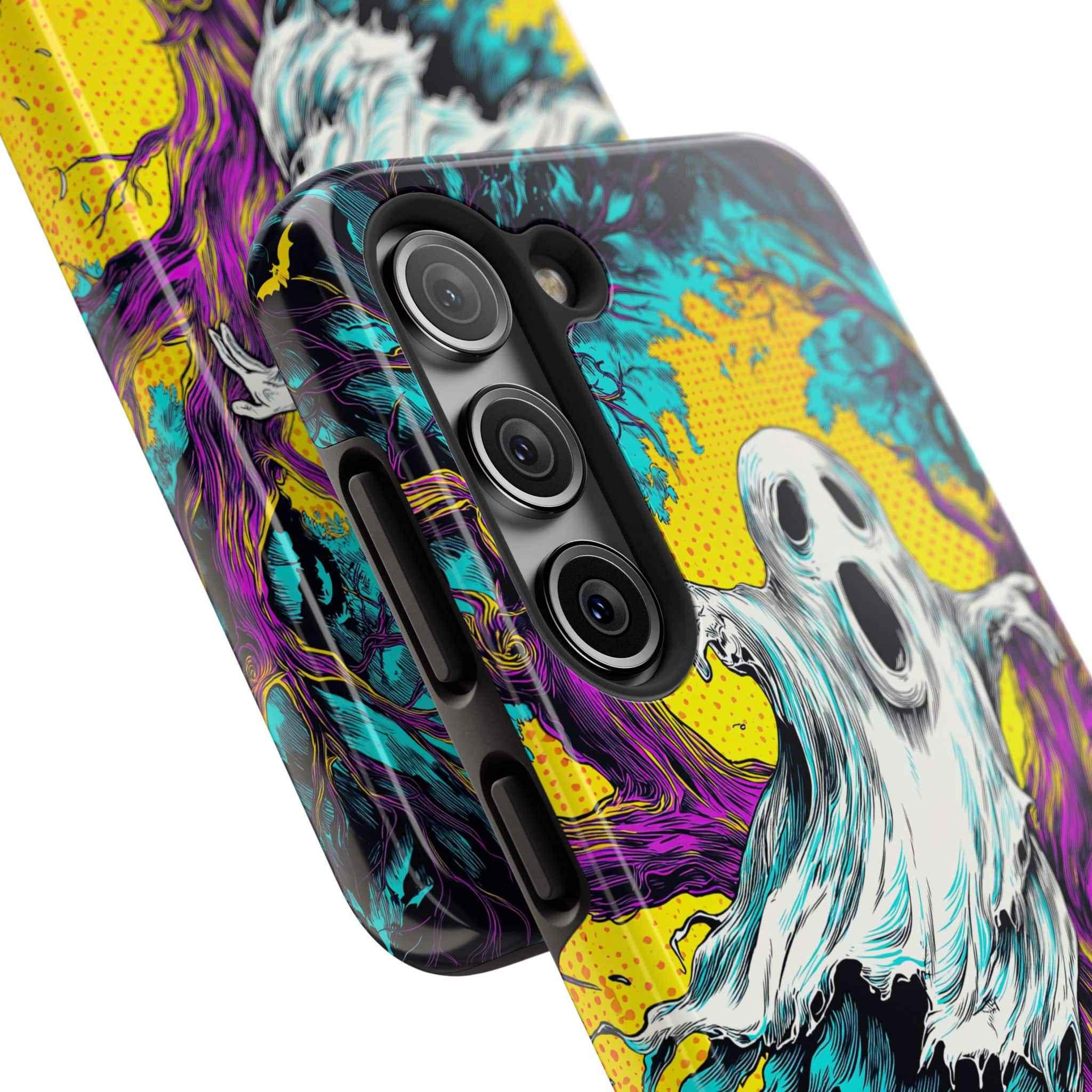 Ghost & Spooky Tree Pop 60’s Art Style Samsung S21, S22, S23, & S24 Tough Phone Cases - Image 6