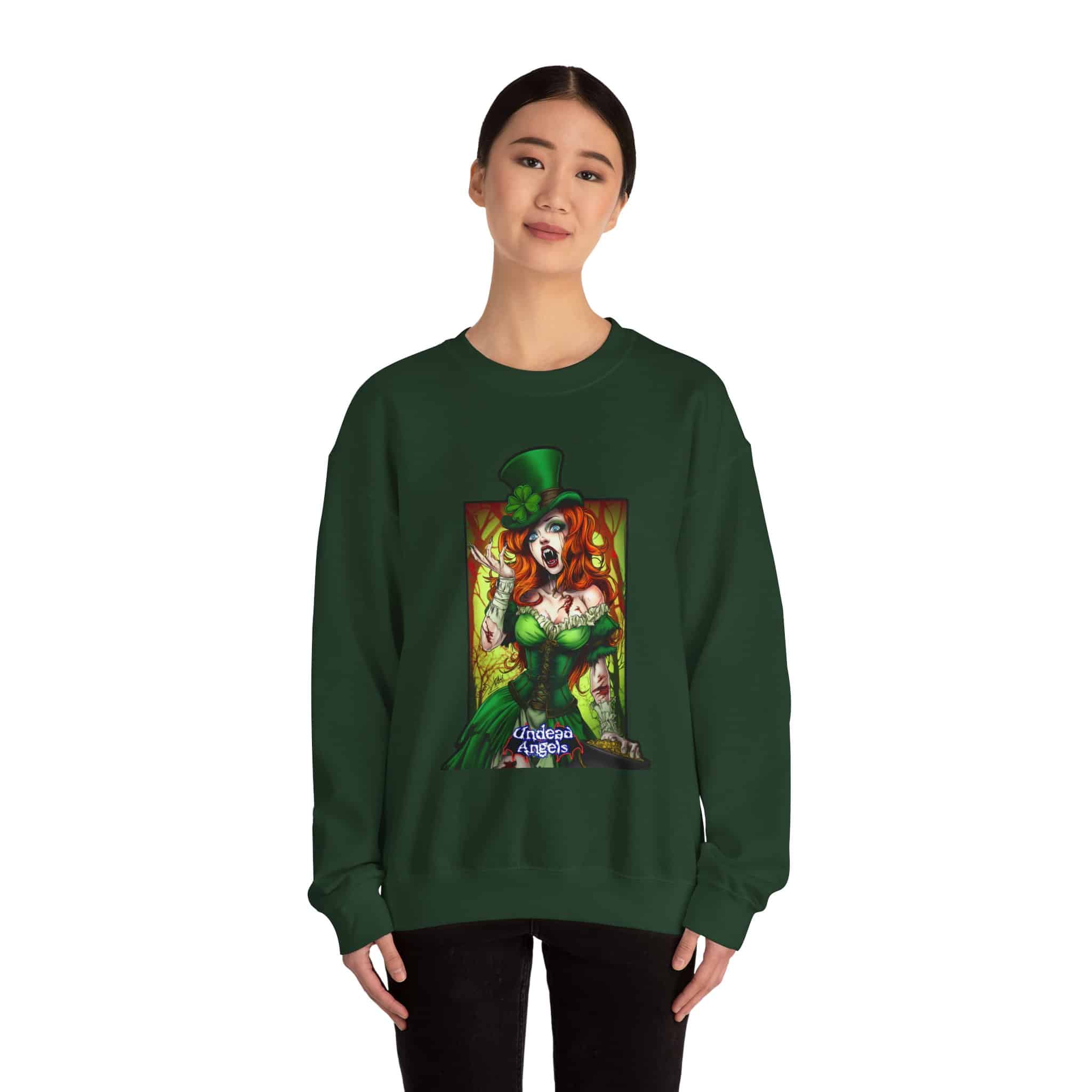 Undead Angels Leprechaun Queen Fiona Classic Reborn Style IV Unisex Heavy Blend™ Crewneck Sweatshirt - Image 4