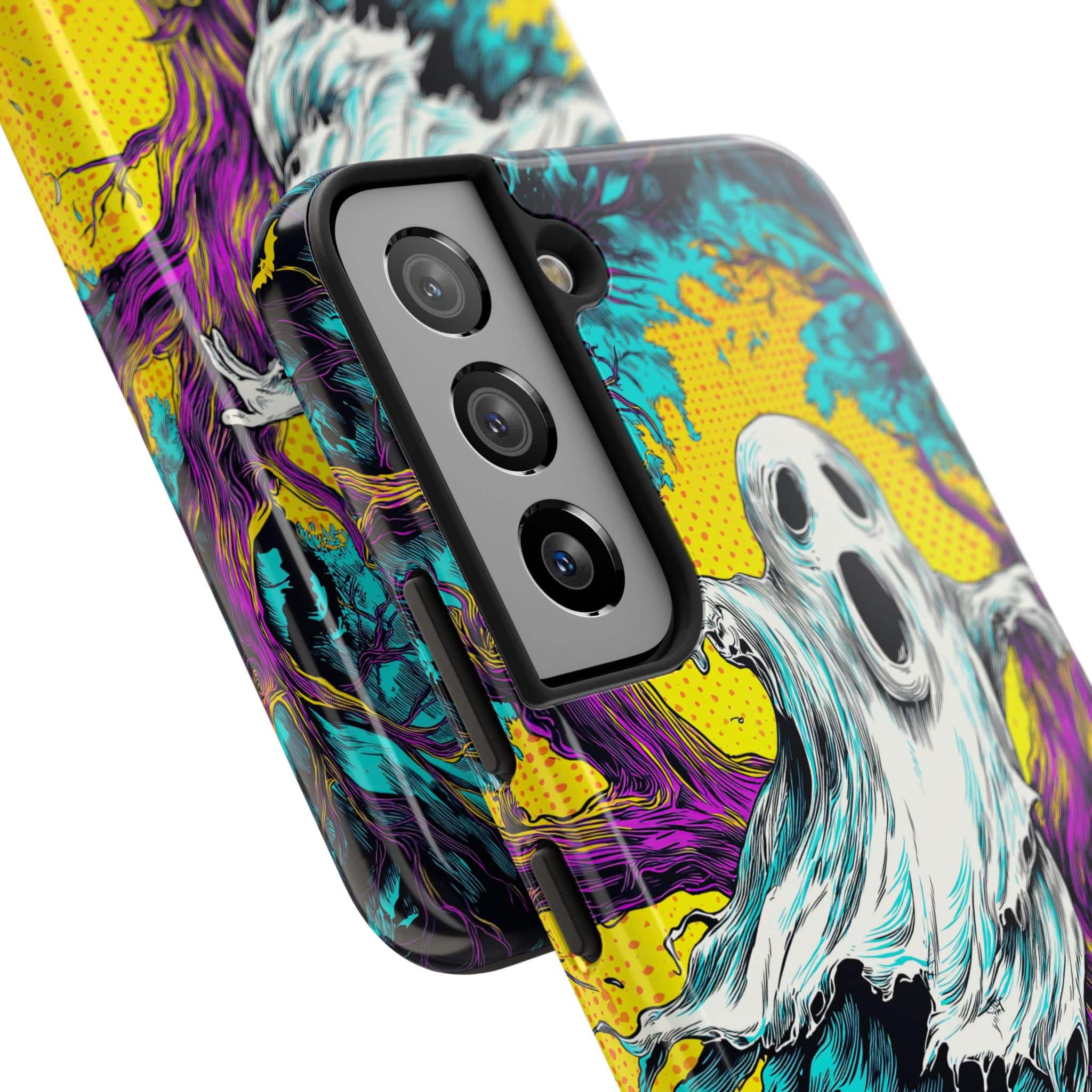 Ghost & Spooky Tree Pop 60’s Art Style Samsung S21, S22, S23, & S24 Tough Phone Cases - Image 10