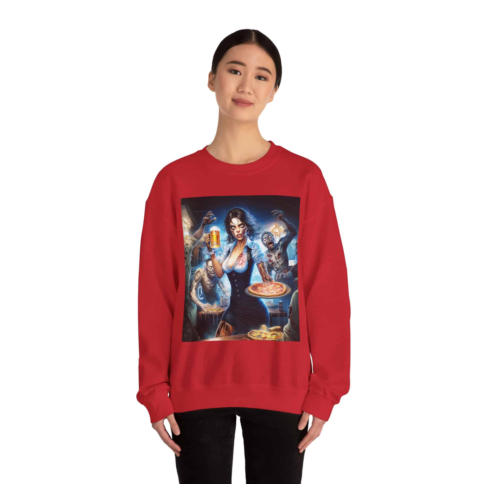Zombies In Everyday Life Waitress 2025-03 Unisex Heavy Blend™ Crewneck Sweatshirt - Image 60