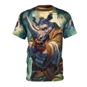 Arm The Animals: Hunter Rhino #AA027 Unisex Cut & Sew Tee (AOP)