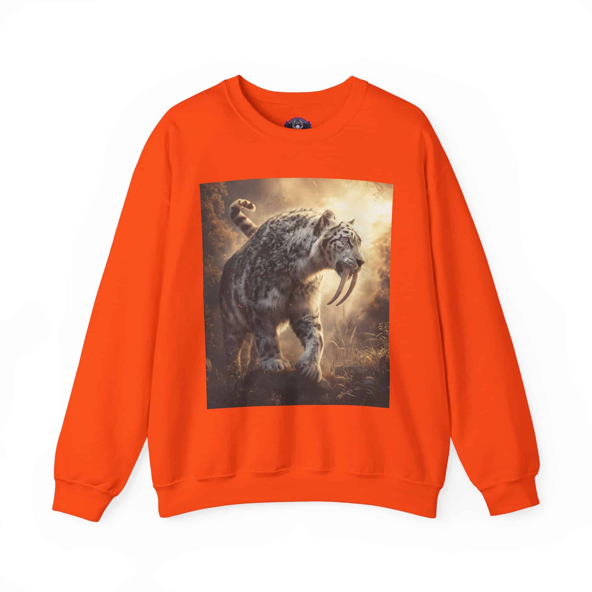 Prehistoric Smilodon aka Sabre-Tooth Tiger VIII Unisex Heavy Blend™ Crewneck Sweatshirt - Image 19