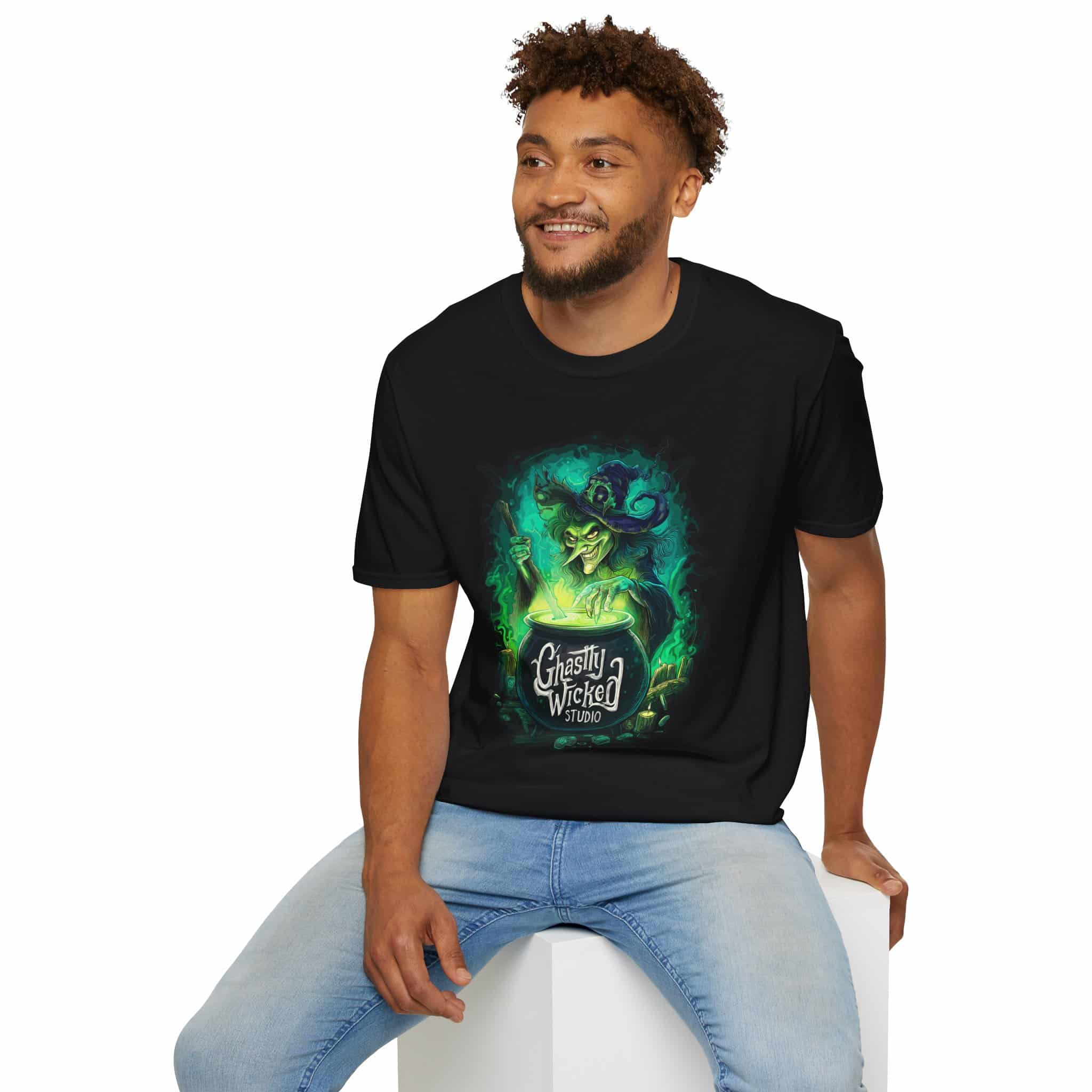 Ghastly Wicked Cauldron Witch Unisex T-Shirt - Image 5