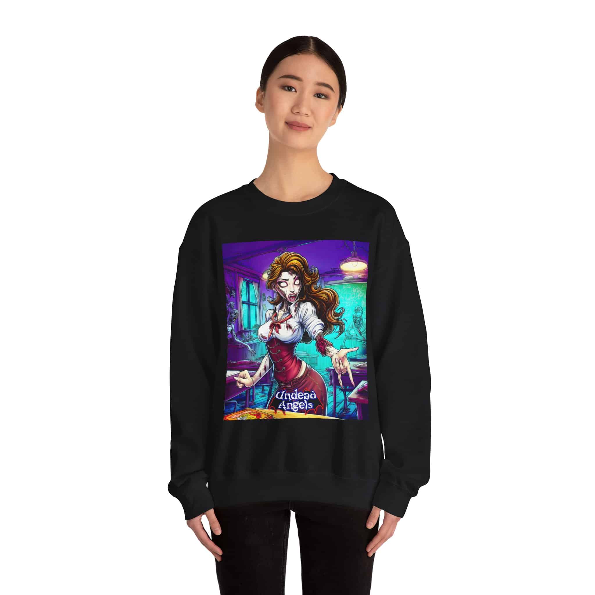 Undead Angels Teacher Charlotte Classic Reborn Style II Unisex Heavy Blend™ Crewneck Sweatshirt - Image 2