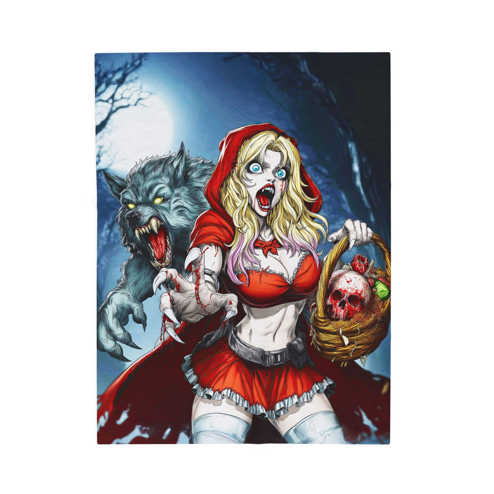 Vampire Red Riding Hood By Ghastly Wicked Tales 2025-01 Plush Blanket, Cozy Throw for Fall Decor, Fairy Tales - Image 9
