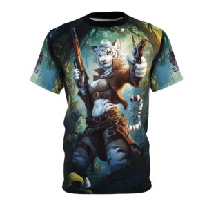 Arm The Animals: Hunter White Tiger #AA026 Unisex Cut & Sew Tee (AOP)