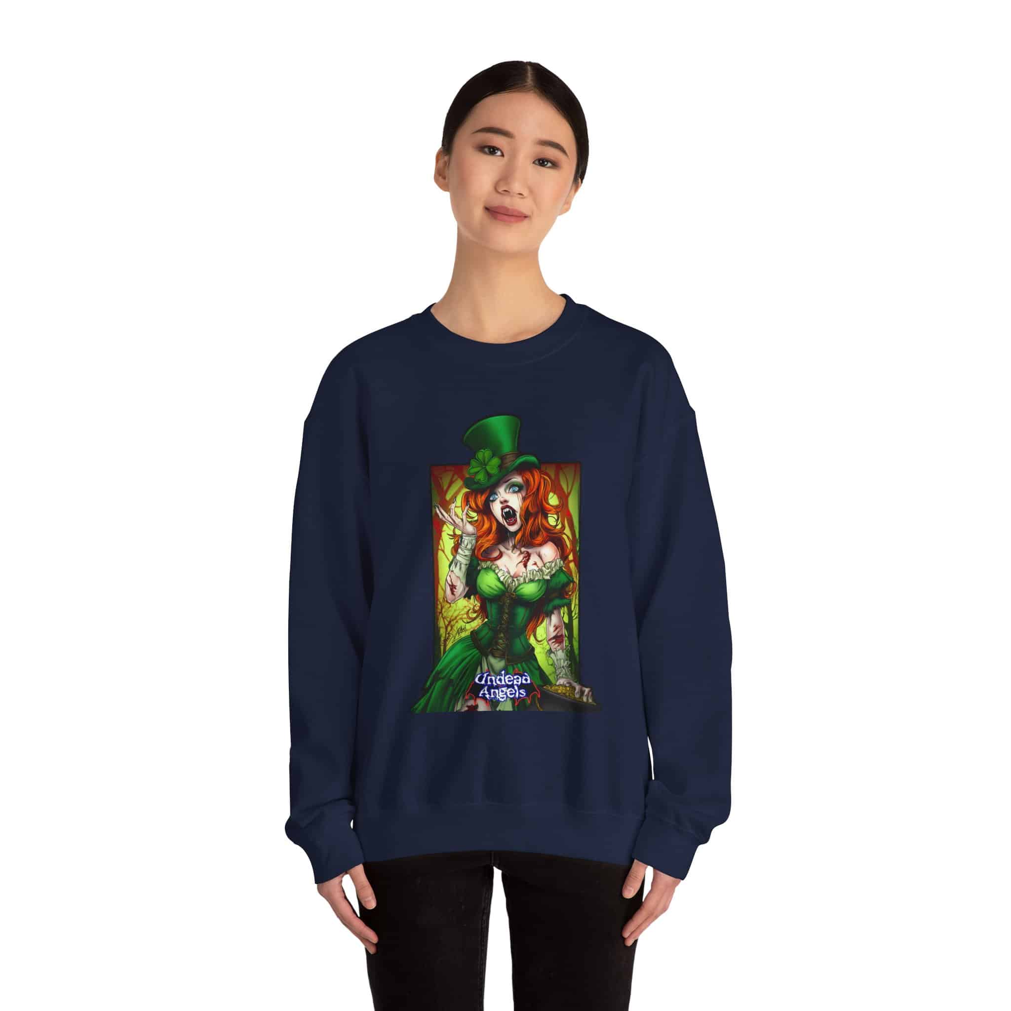 Undead Angels Leprechaun Queen Fiona Classic Reborn Style IV Unisex Heavy Blend™ Crewneck Sweatshirt - Image 48