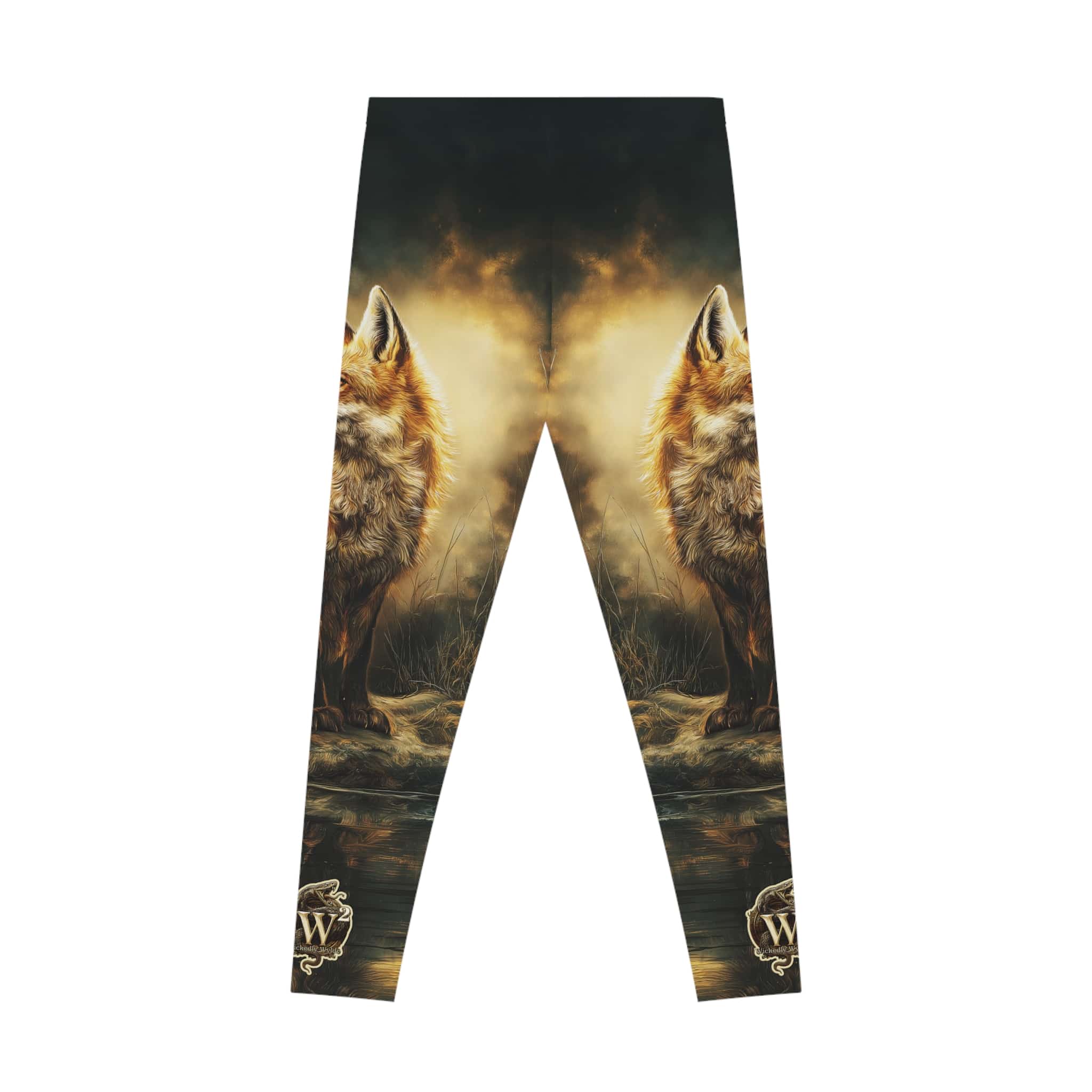 Fox By The Lake Stretchy Leggings, Comfortable Fitness Wear - Image 4