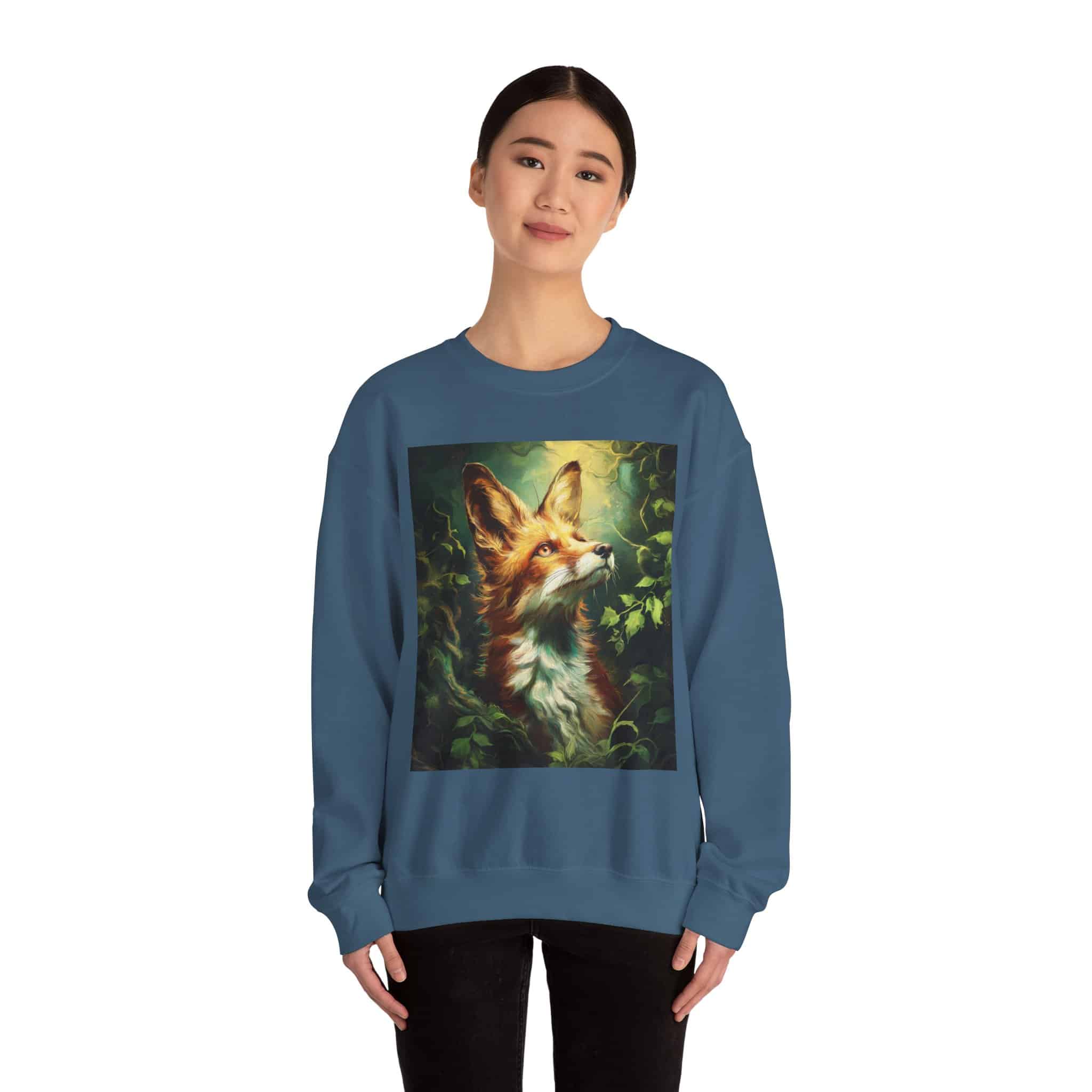 Fox In Brush Unisex Tee by Wyldesigns Unisex Heavy Blend™ Crewneck Sweatshirt - Image 16