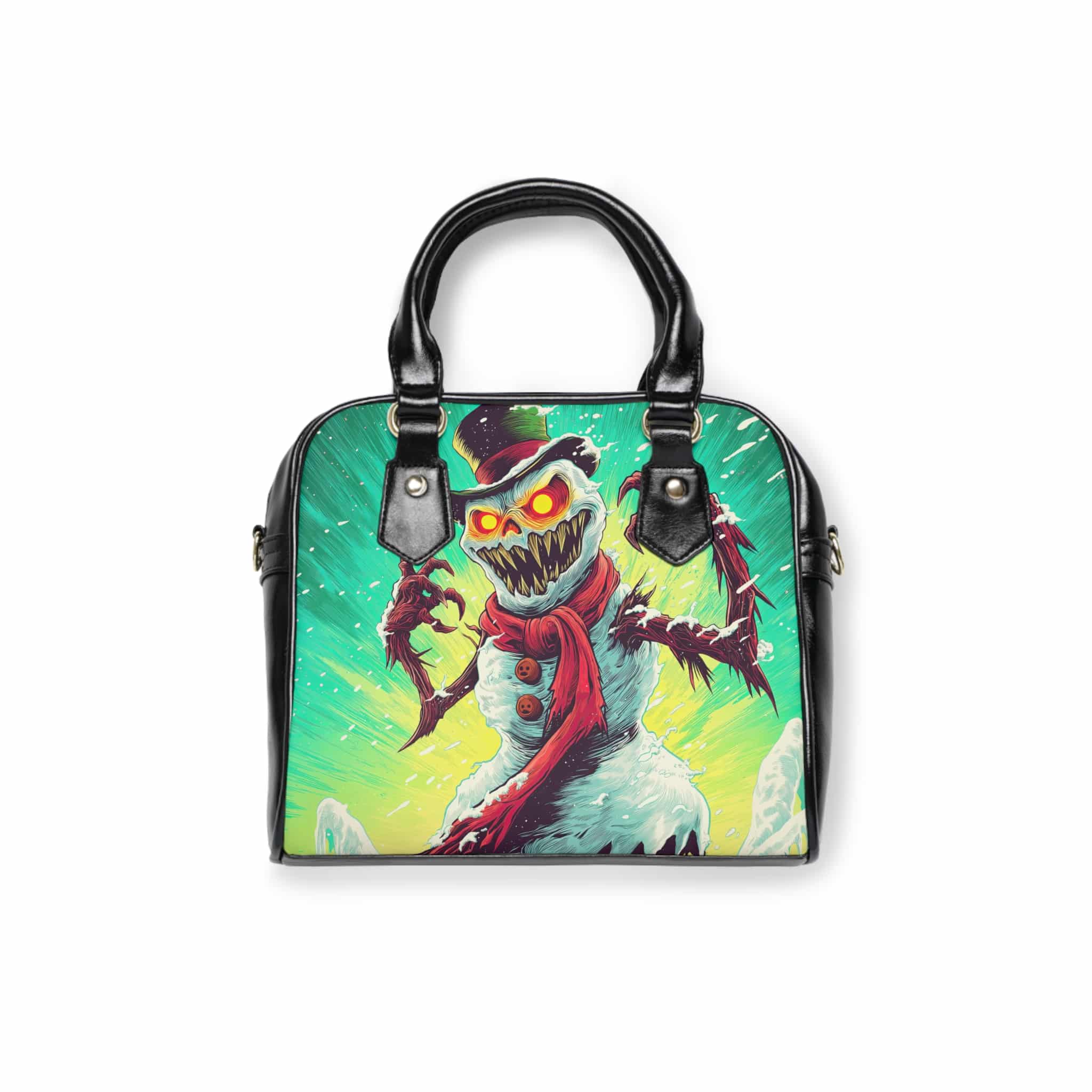 Sadistic Snowman Pop 60’s Art Style Shoulder Handbag - Image 2