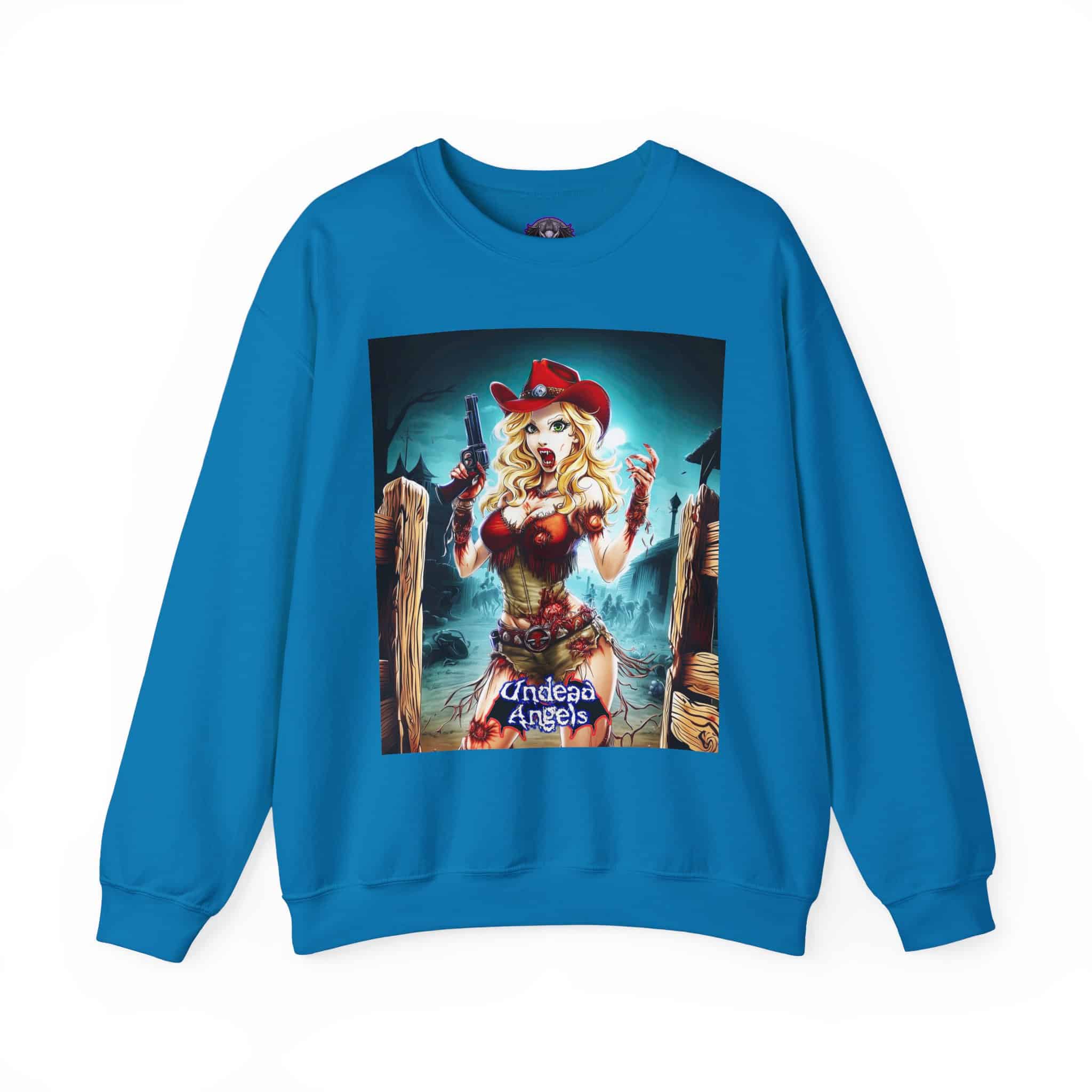 Undead Angels Zombie Cowgirl Cassidy Classic Reborn Style II Unisex Heavy Blend™ Crewneck Sweatshirt - Image 17