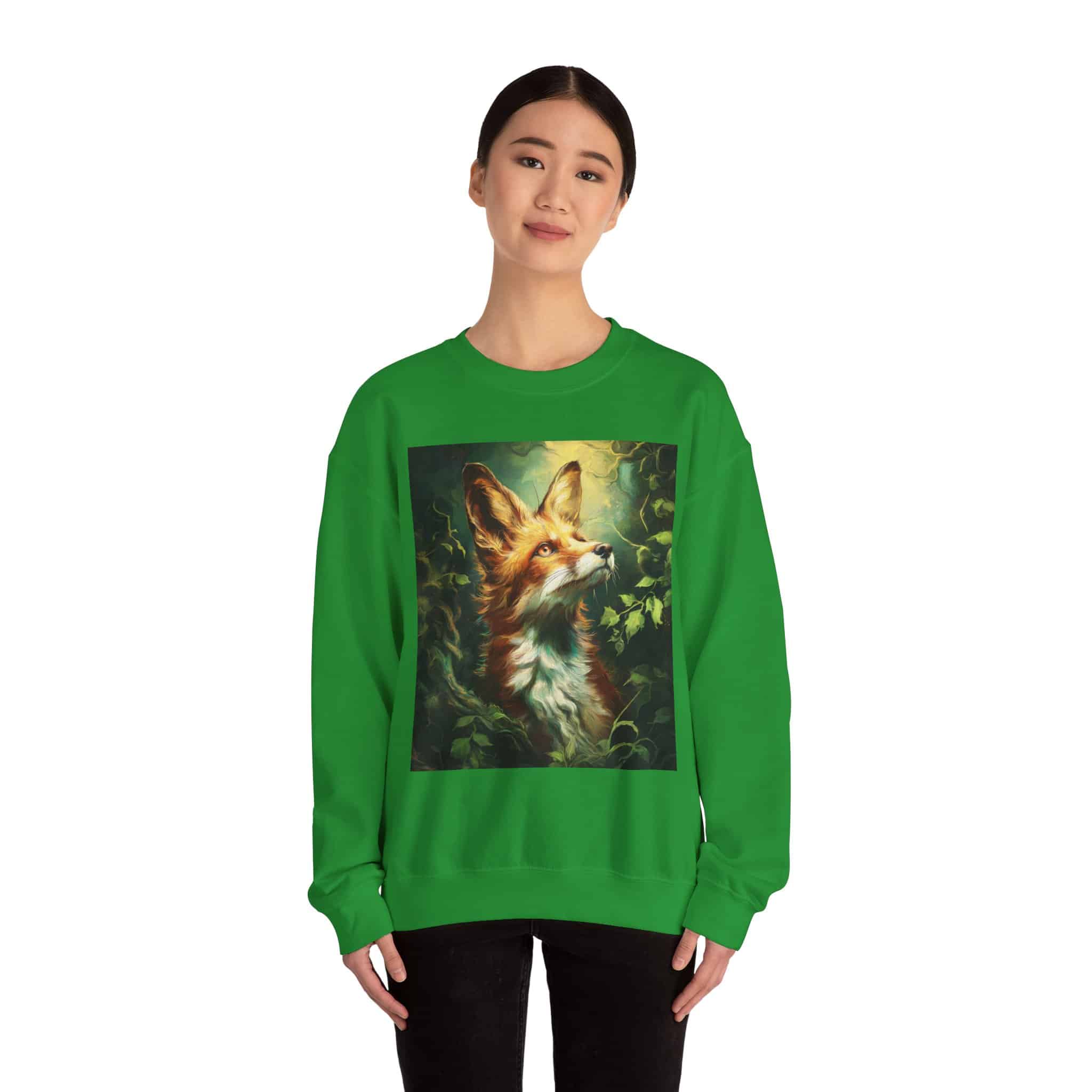 Fox In Brush Unisex Tee by Wyldesigns Unisex Heavy Blend™ Crewneck Sweatshirt - Image 14