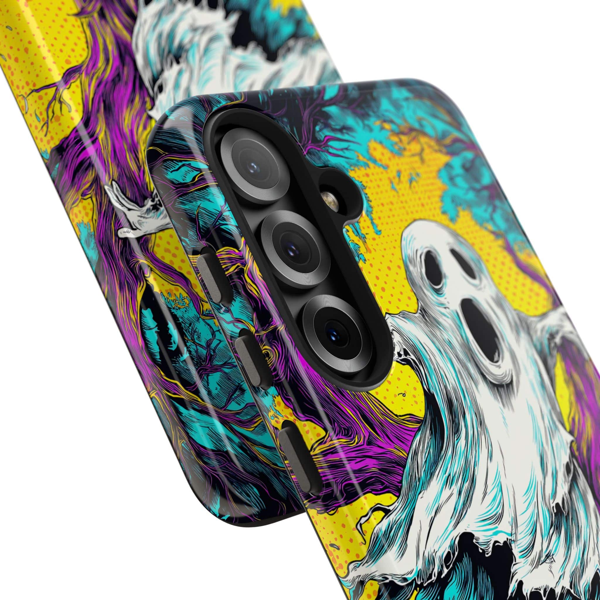 Ghost & Spooky Tree Pop 60’s Art Style Samsung S21, S22, S23, & S24 Tough Phone Cases - Image 18