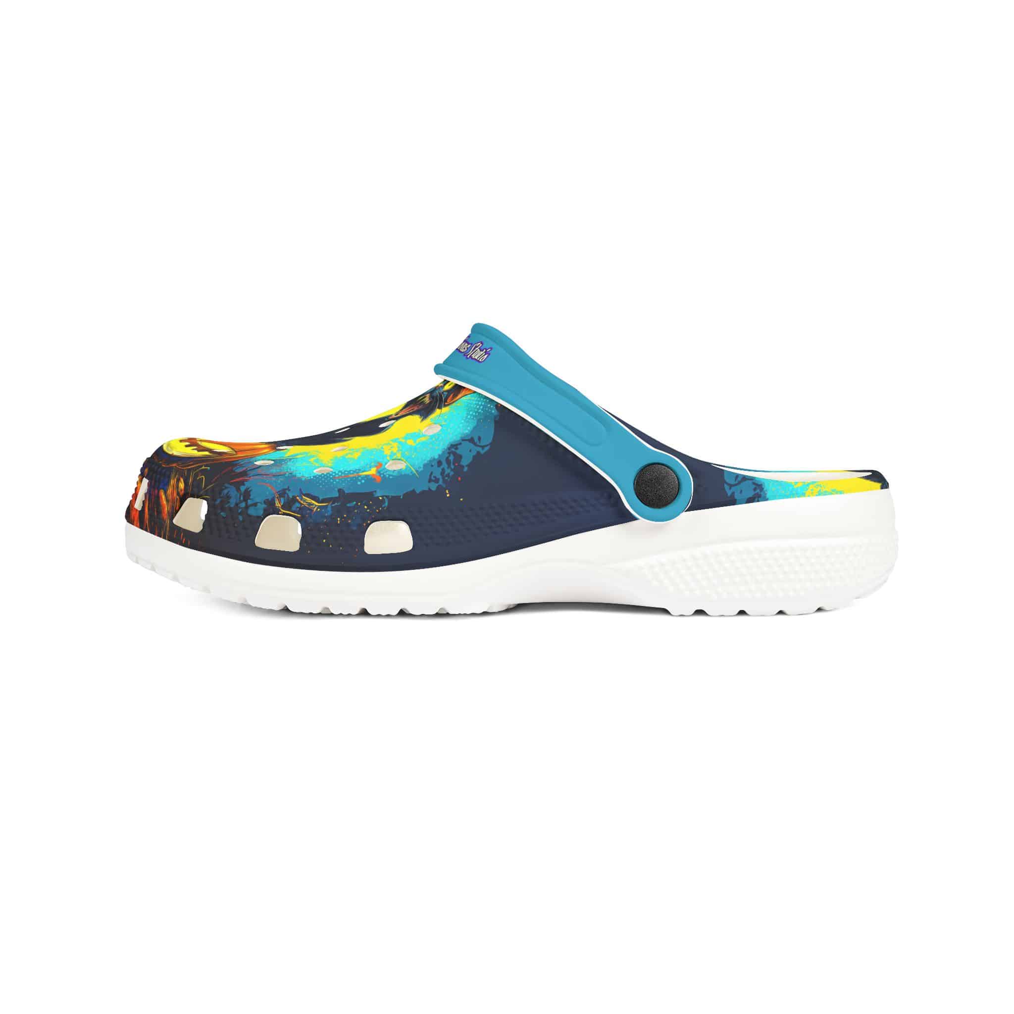 Black Cat On Jack O’ Lantern Pop 60's Art Style Clog Style Shoes - Image 13