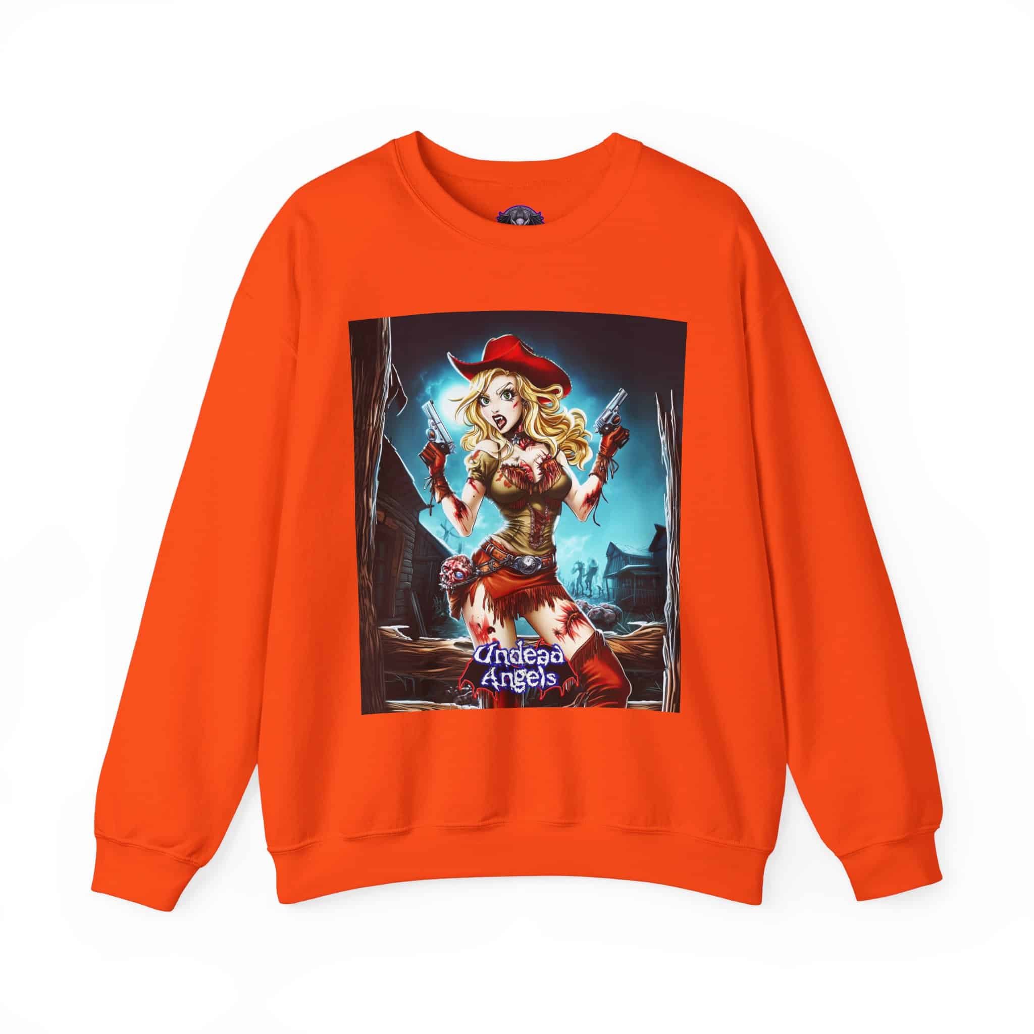 Undead Angels Zombie Cowgirl Cassidy Classic Reborn Style III Unisex Heavy Blend™ Crewneck Sweatshirt - Image 7