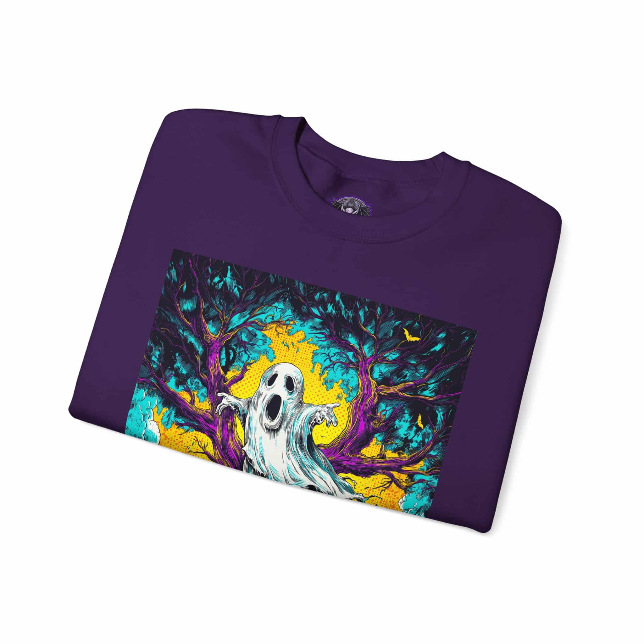 Ghost & Spooky Tree Pop 60’s Art Style Unisex Heavy Blend™ Crewneck Sweatshirt - Image 51