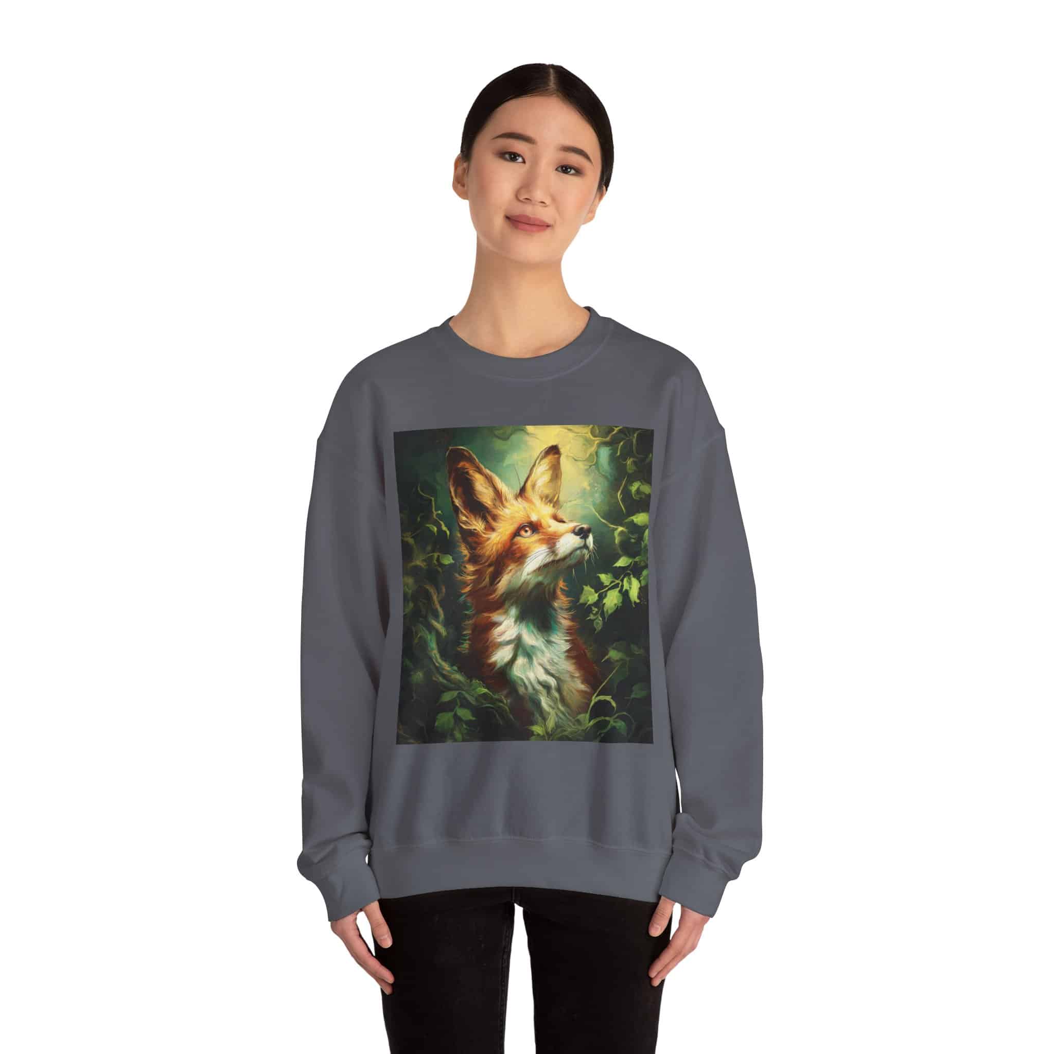 Fox In Brush Unisex Tee by Wyldesigns Unisex Heavy Blend™ Crewneck Sweatshirt - Image 20