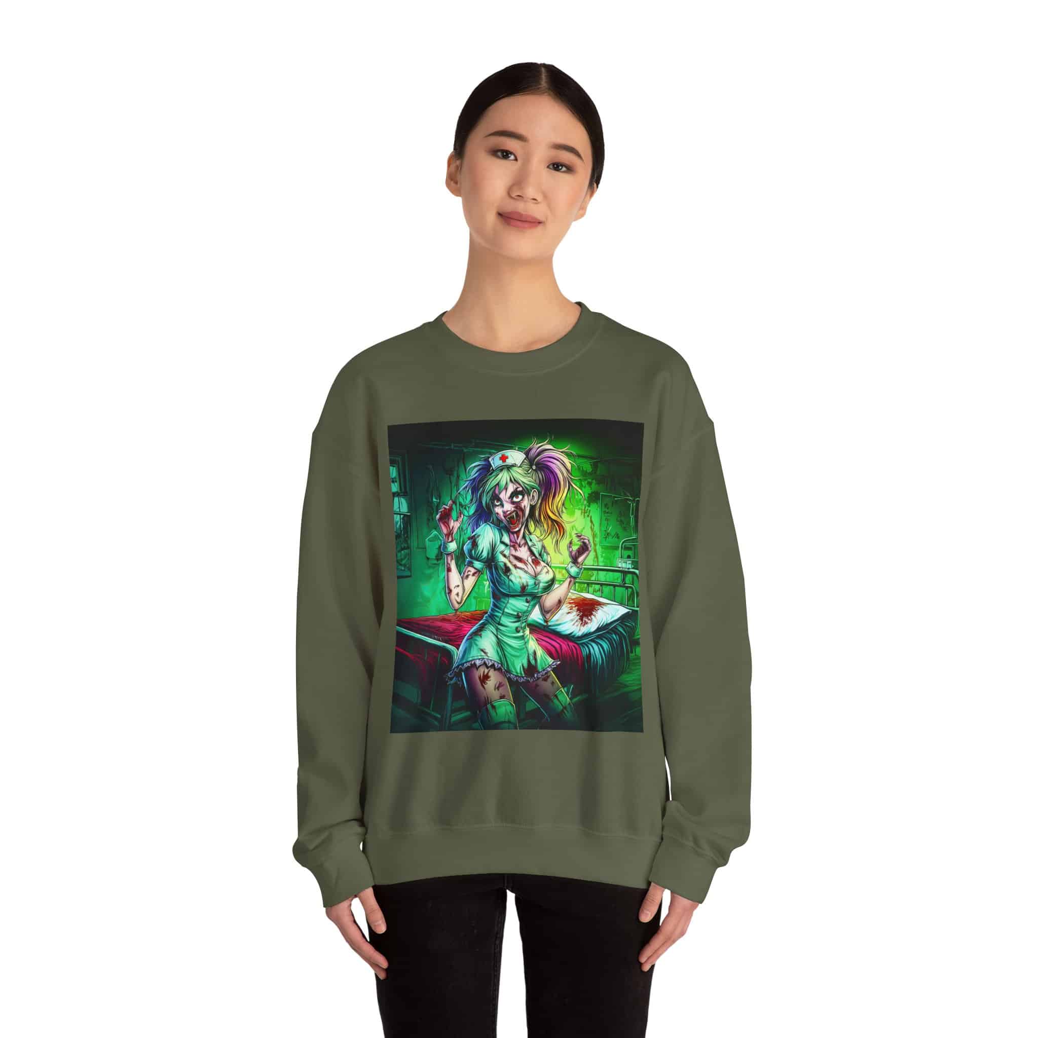 Undead Angels Zombie Nurse Lexi 001 Unisex Heavy Blend™ Crewneck Sweatshirt - Image 24