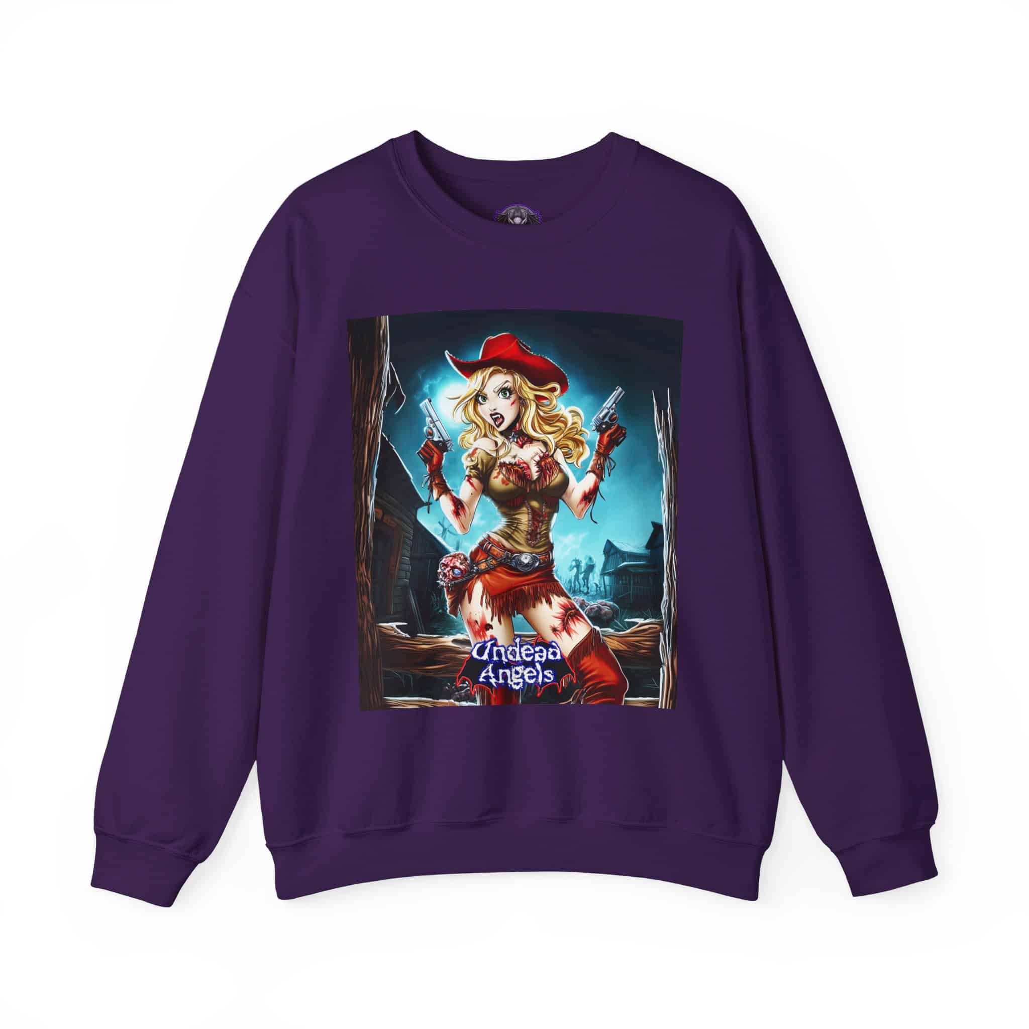 Undead Angels Zombie Cowgirl Cassidy Classic Reborn Style III Unisex Heavy Blend™ Crewneck Sweatshirt - Image 25