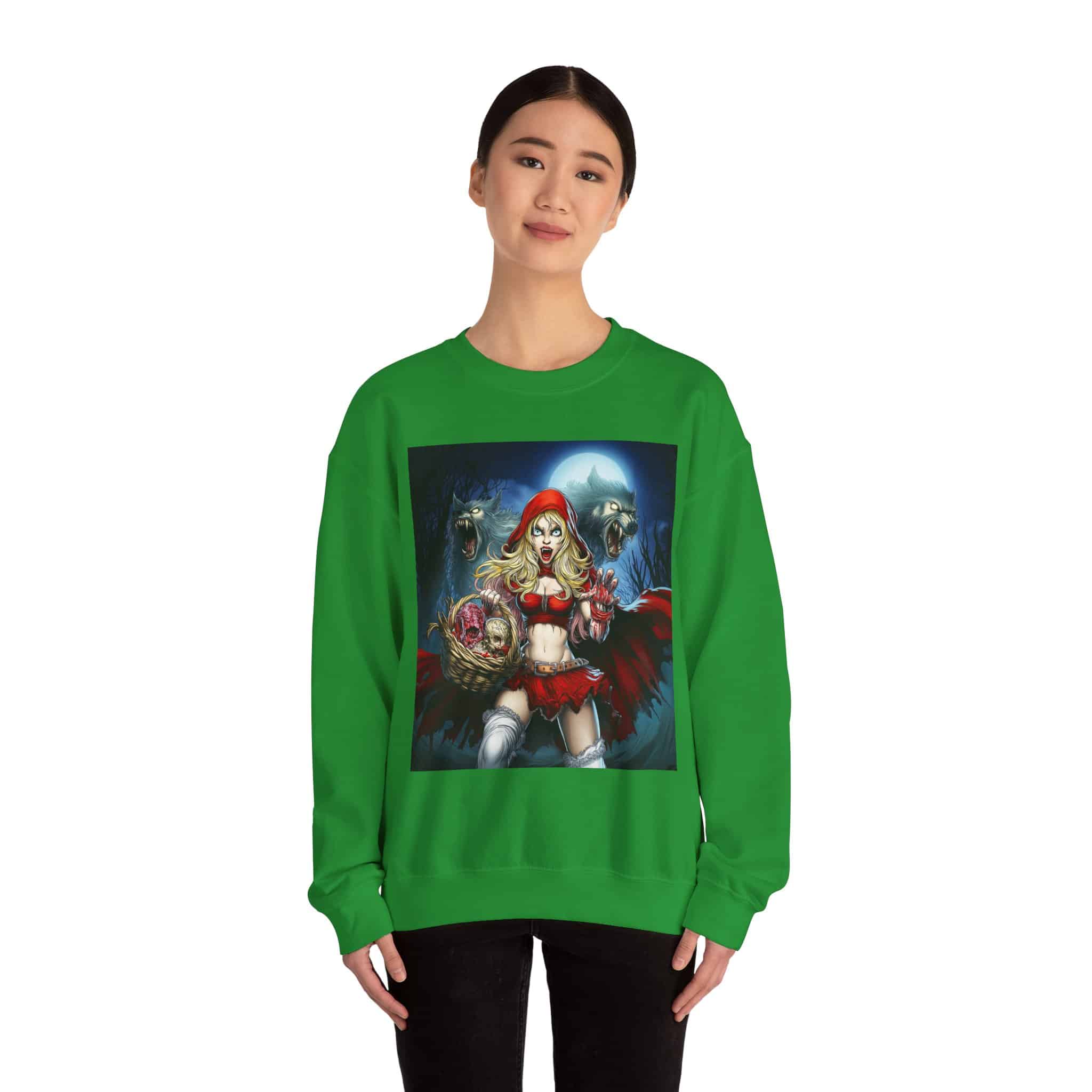 Vampire Red Riding Hood By Ghastly Wicked Tales 2025-02 Unisex Heavy Blend™ Crewneck Sweatshirt - Image 32