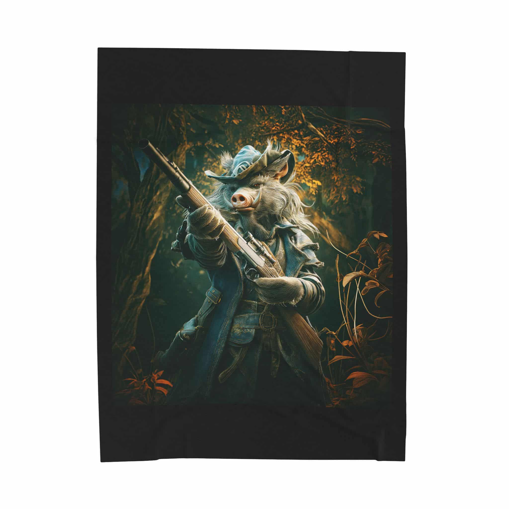 Arm The Animals: Hunter Wild Boar #AA029 Plush Blanket, Cozy Throw for Fall Decor - Image 9
