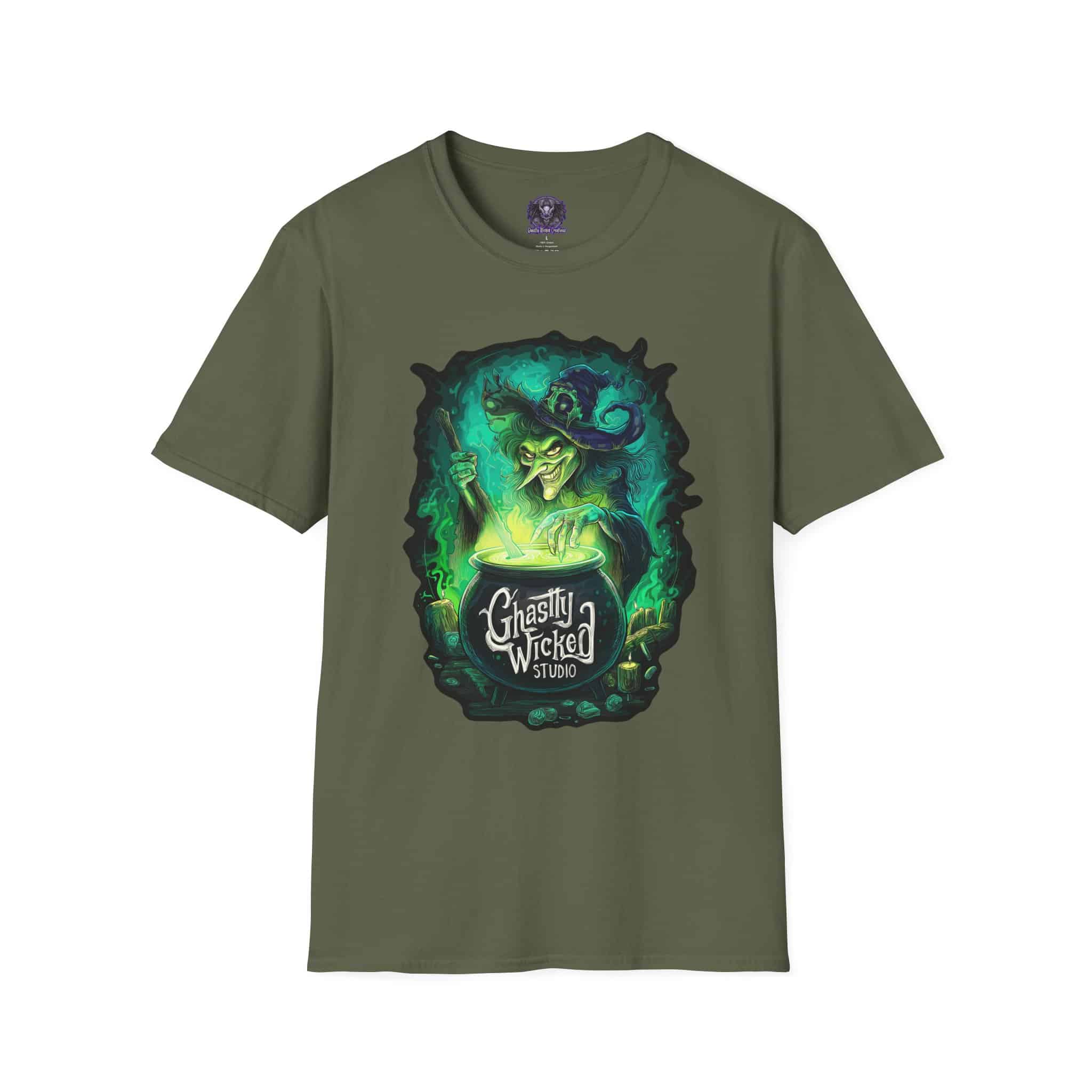 Ghastly Wicked Cauldron Witch Unisex T-Shirt - Image 13