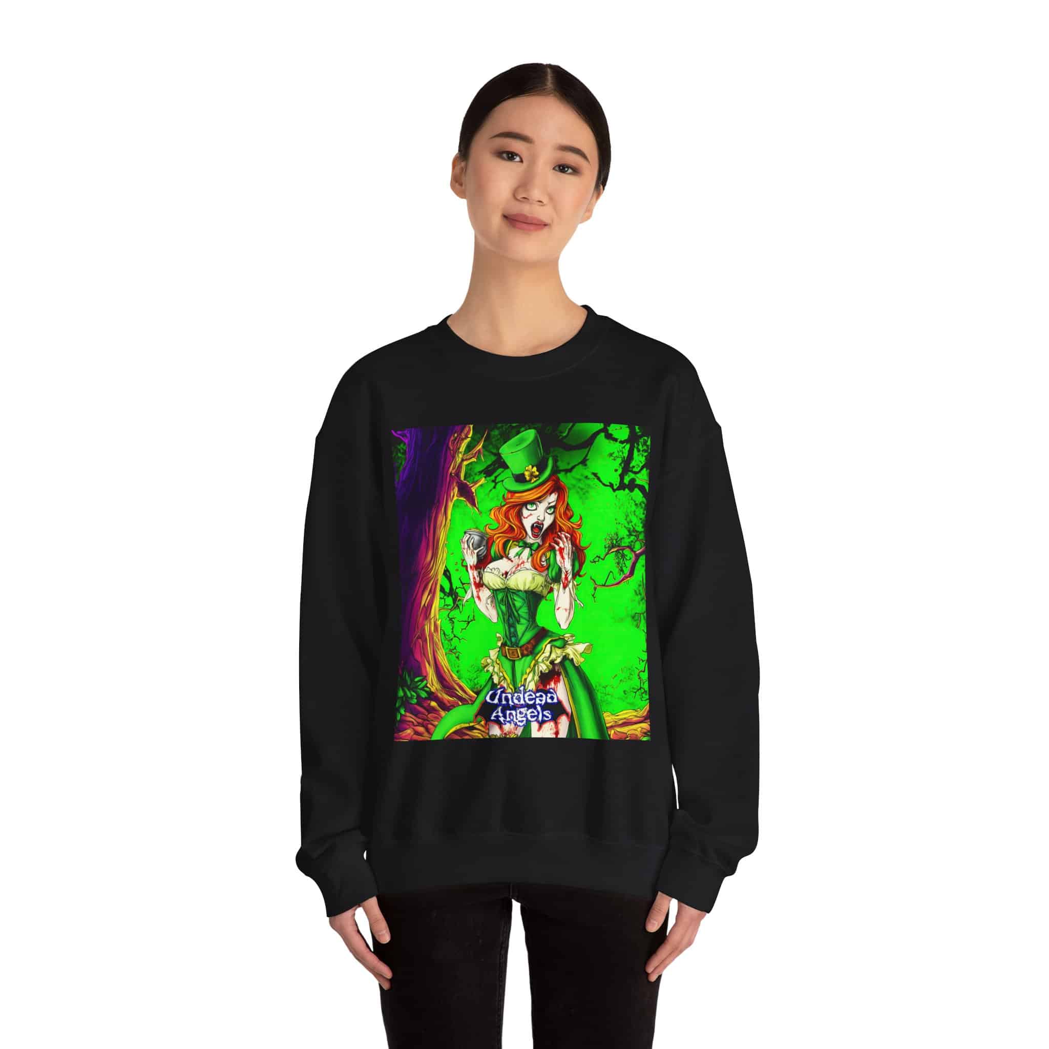 Undead Angels Leprechaun Queen Fiona Classic Reborn Style II Unisex Heavy Blend™ Crewneck Sweatshirt - Image 4