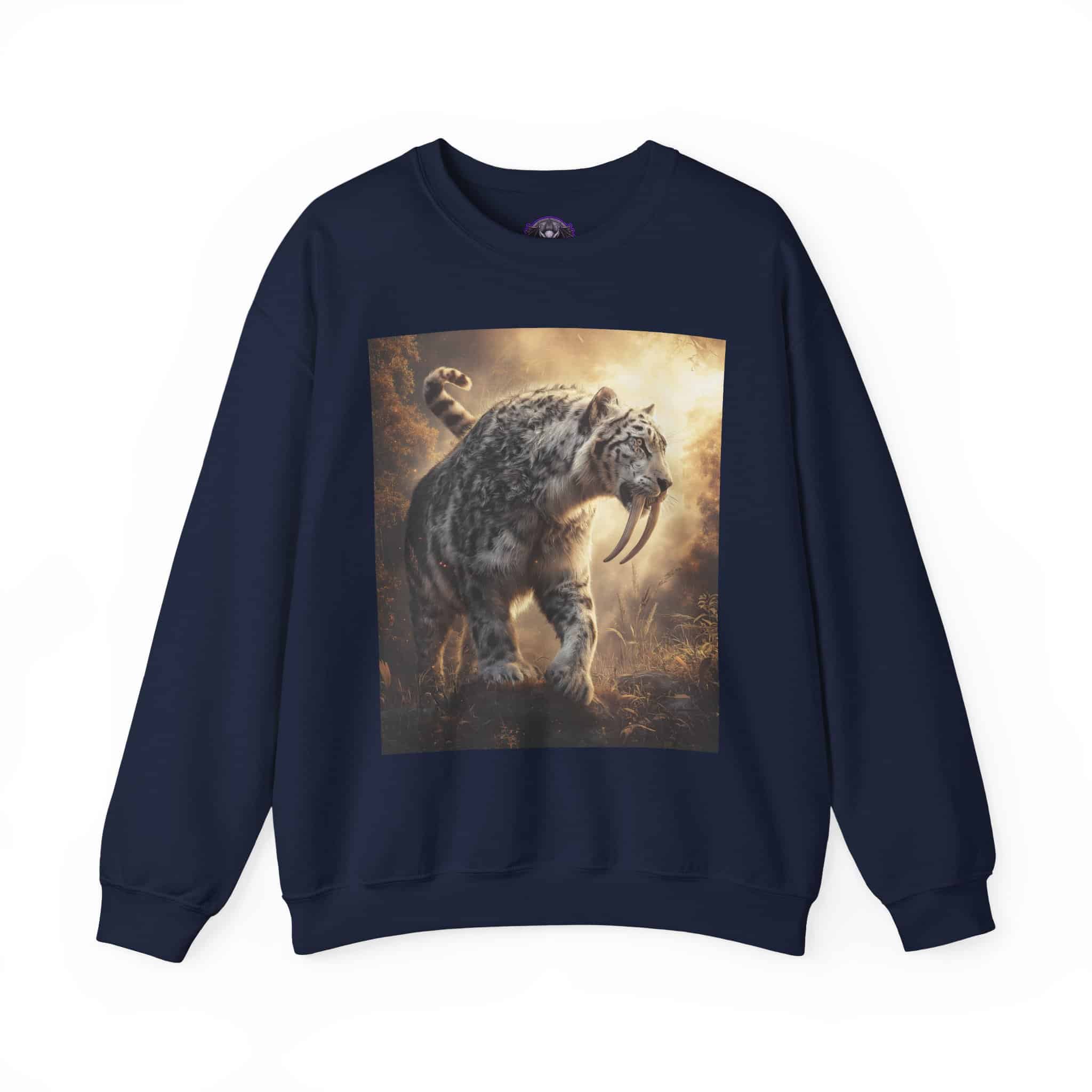 Prehistoric Smilodon aka Sabre-Tooth Tiger VIII Unisex Heavy Blend™ Crewneck Sweatshirt - Image 34