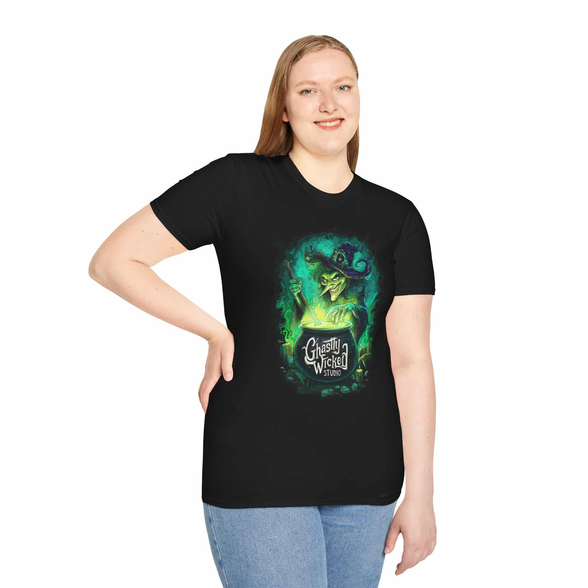 Ghastly Wicked Cauldron Witch Unisex T-Shirt - Image 8