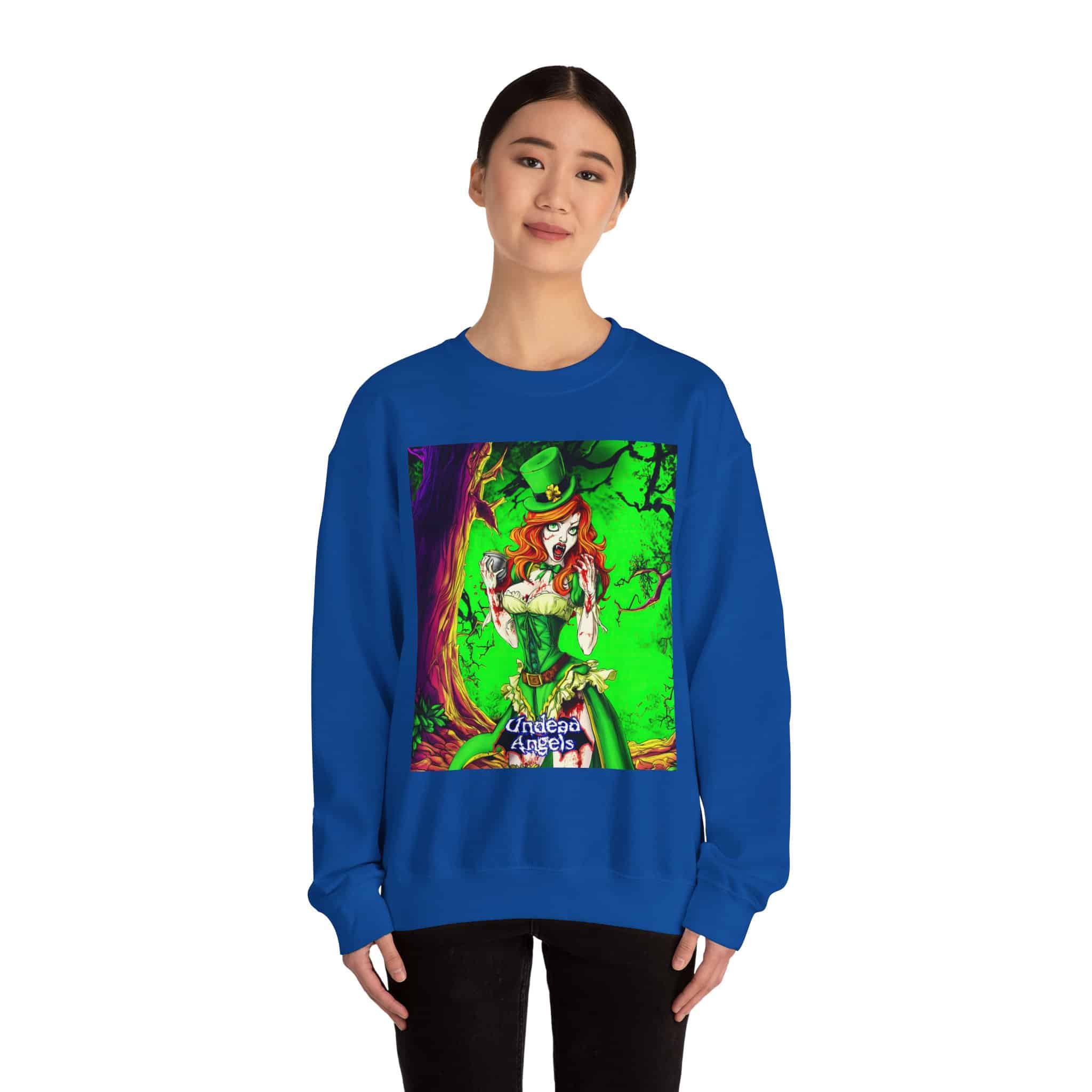 Undead Angels Leprechaun Queen Fiona Classic Reborn Style II Unisex Heavy Blend™ Crewneck Sweatshirt - Image 24