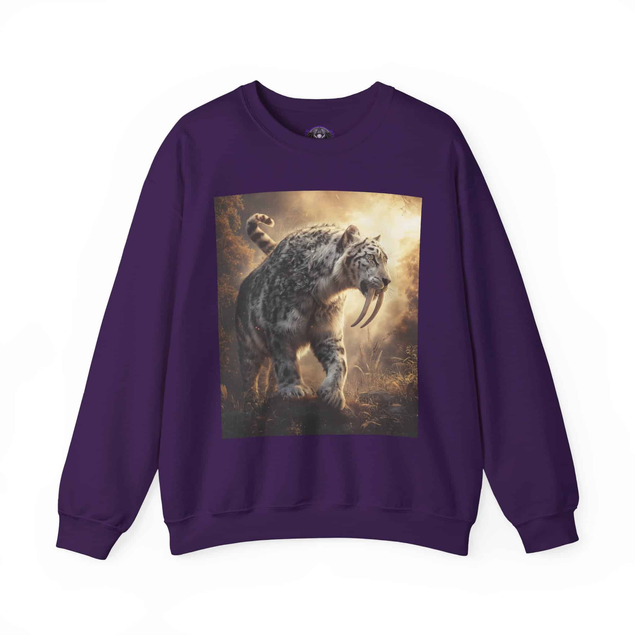 Prehistoric Smilodon aka Sabre-Tooth Tiger VIII Unisex Heavy Blend™ Crewneck Sweatshirt - Image 37
