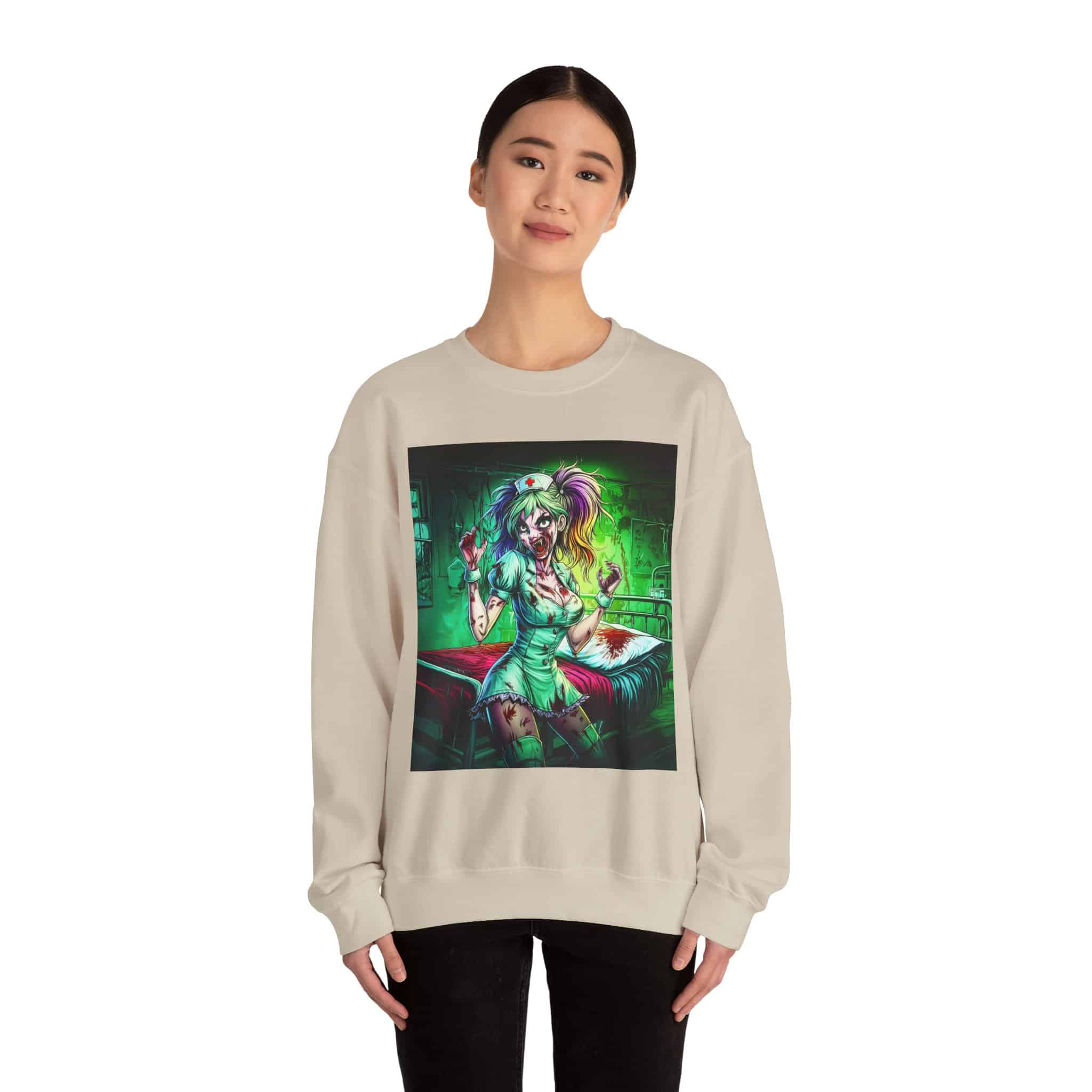 Undead Angels Zombie Nurse Lexi 001 Unisex Heavy Blend™ Crewneck Sweatshirt - Image 12