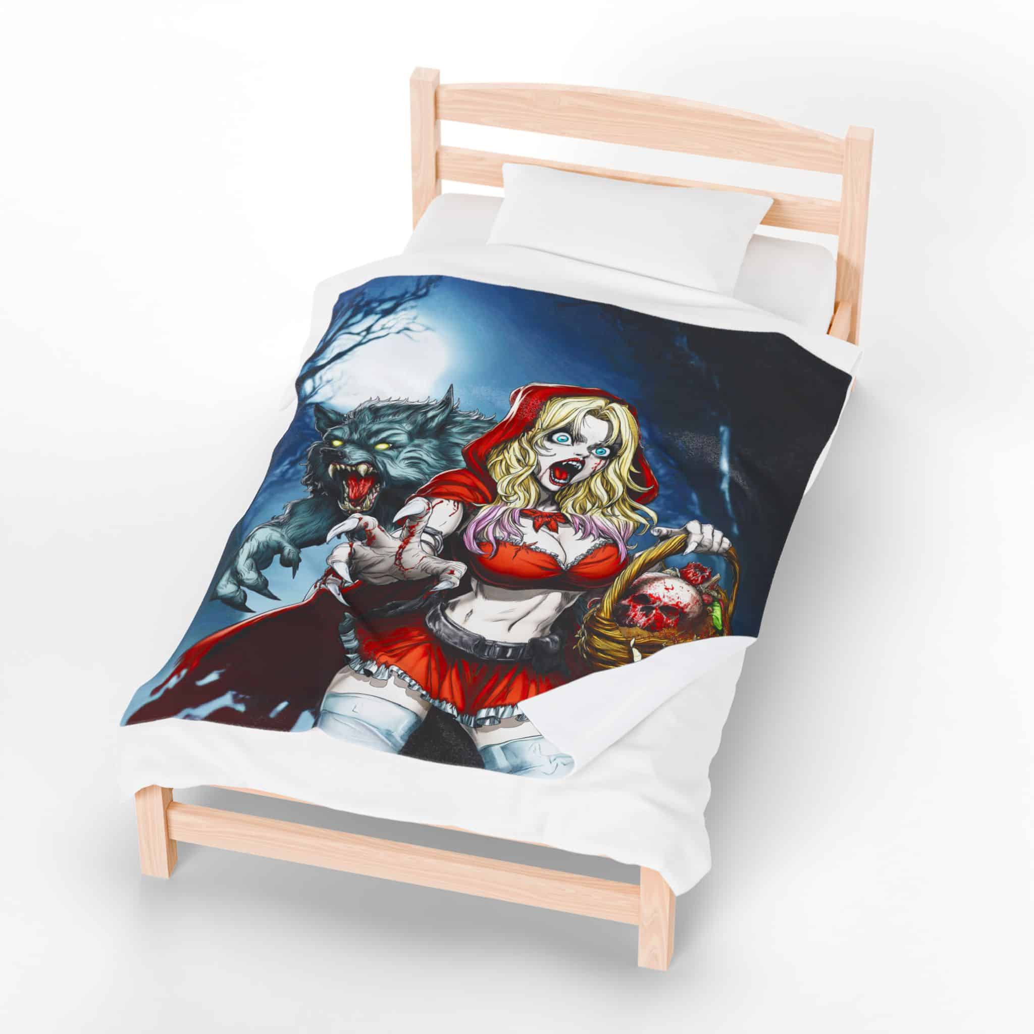 Vampire Red Riding Hood By Ghastly Wicked Tales 2025-01 Plush Blanket, Cozy Throw for Fall Decor, Fairy Tales - Image 8