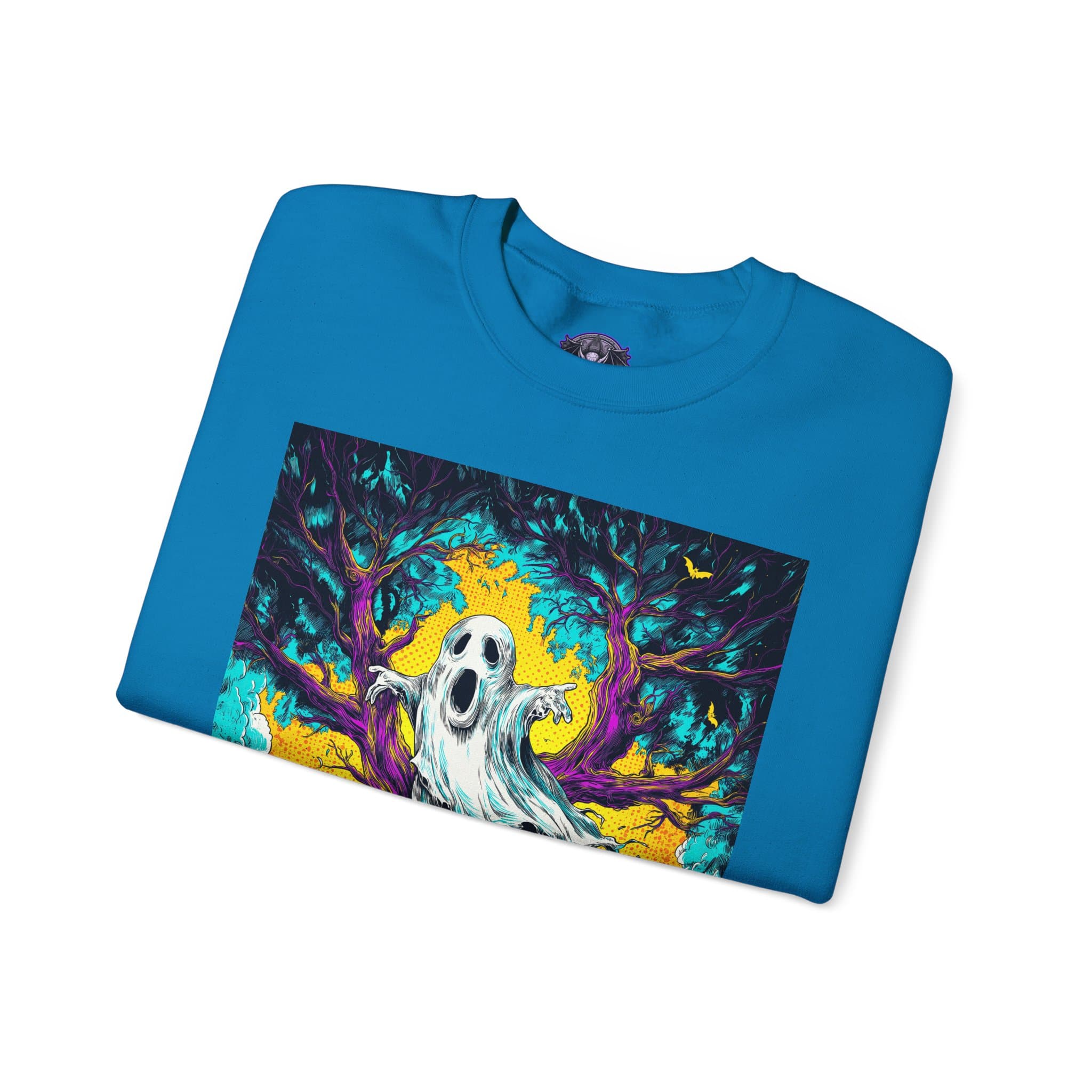 Ghost & Spooky Tree Pop 60’s Art Style Unisex Heavy Blend™ Crewneck Sweatshirt - Image 39