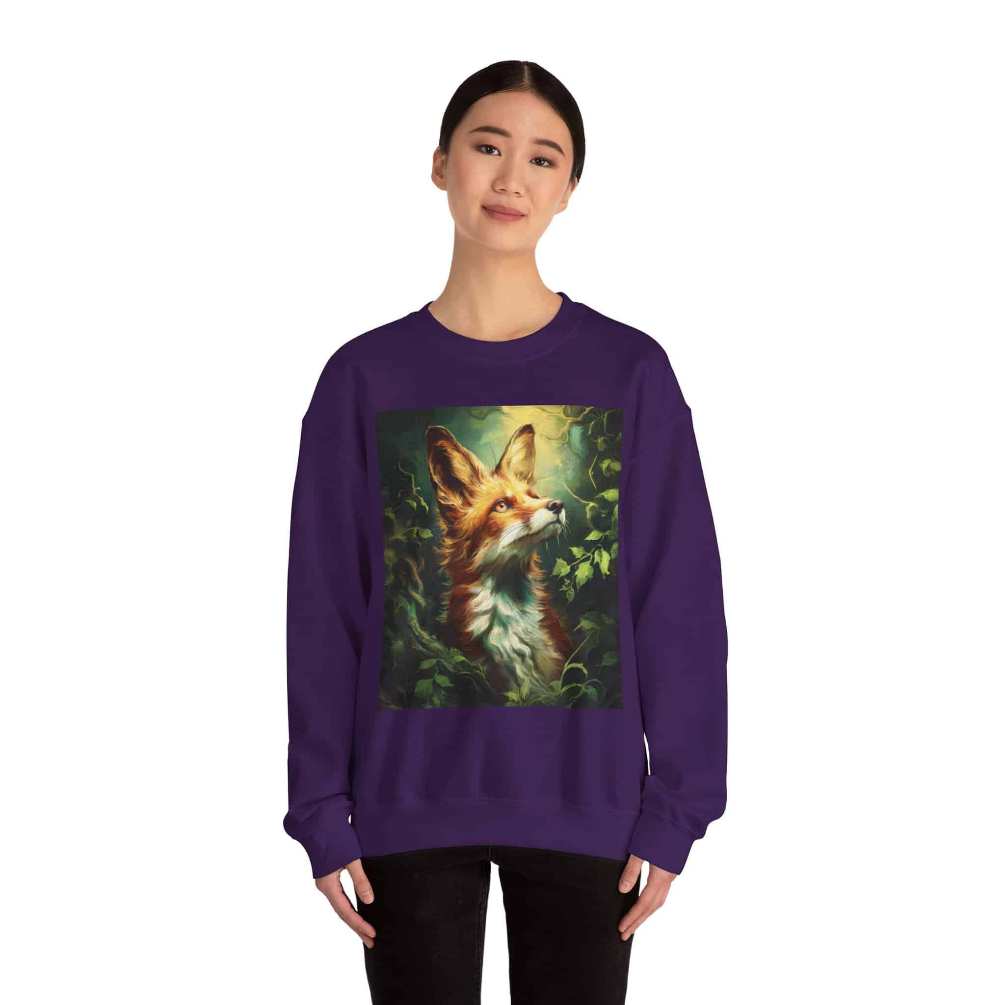 Fox In Brush Unisex Tee by Wyldesigns Unisex Heavy Blend™ Crewneck Sweatshirt - Image 26