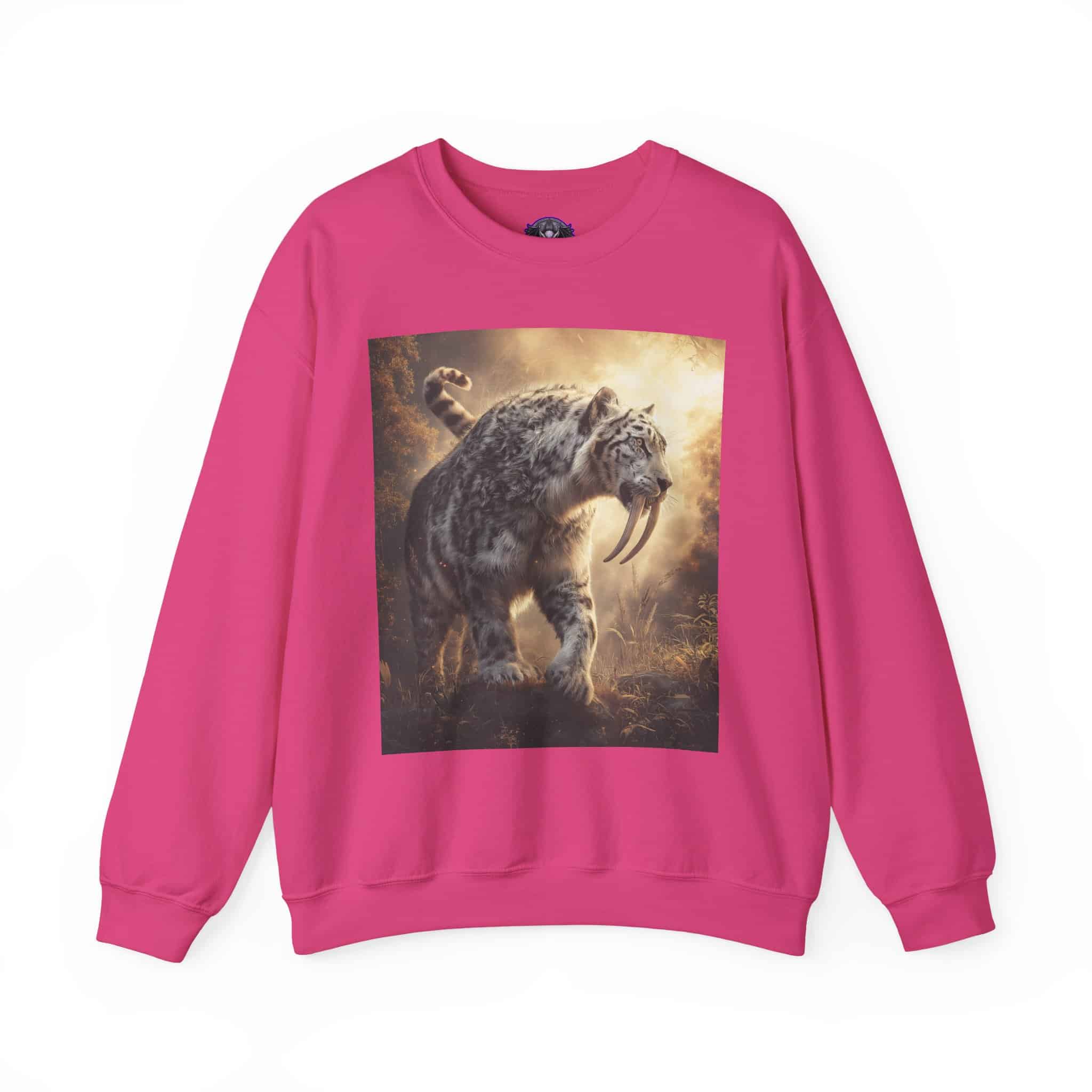 Prehistoric Smilodon aka Sabre-Tooth Tiger VIII Unisex Heavy Blend™ Crewneck Sweatshirt - Image 40