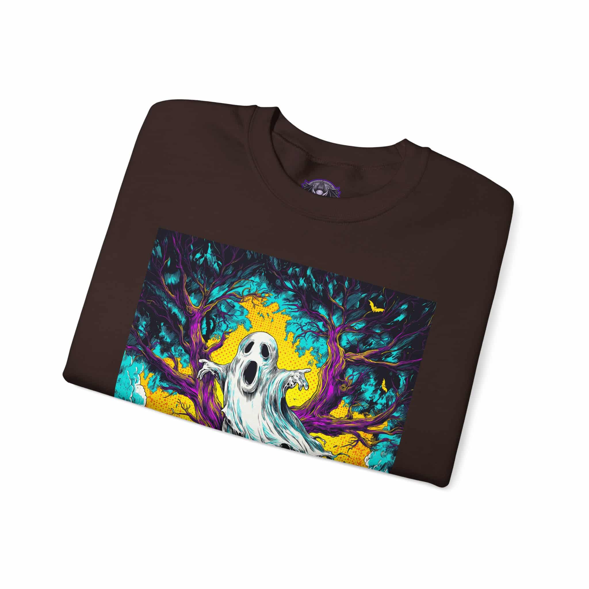 Ghost & Spooky Tree Pop 60’s Art Style Unisex Heavy Blend™ Crewneck Sweatshirt - Image 19