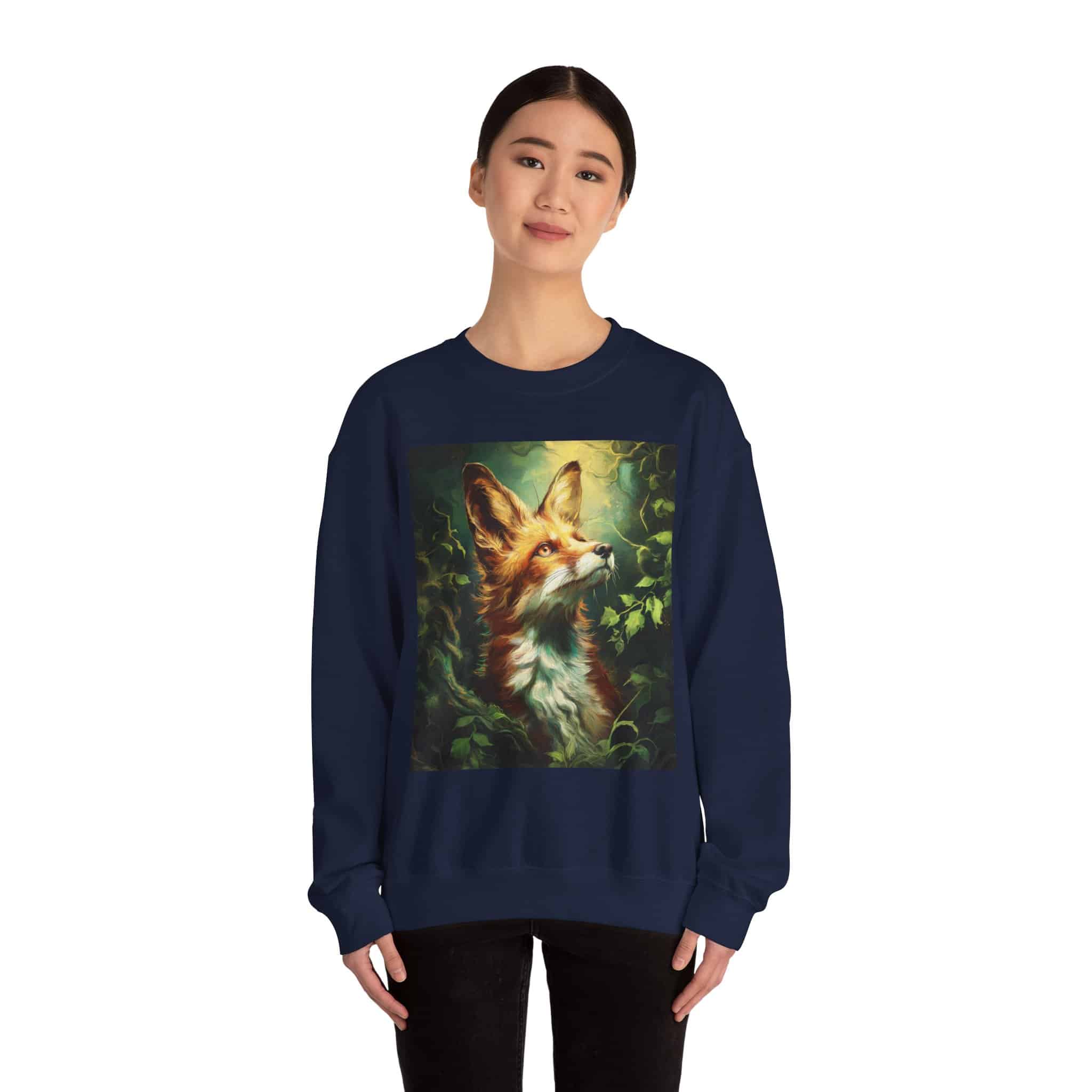 Fox In Brush Unisex Tee by Wyldesigns Unisex Heavy Blend™ Crewneck Sweatshirt - Image 24