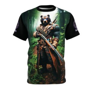 Arm The Animals: Hunter Bear #AA-D-Be001 Unisex Cut & Sew Tee (AOP)