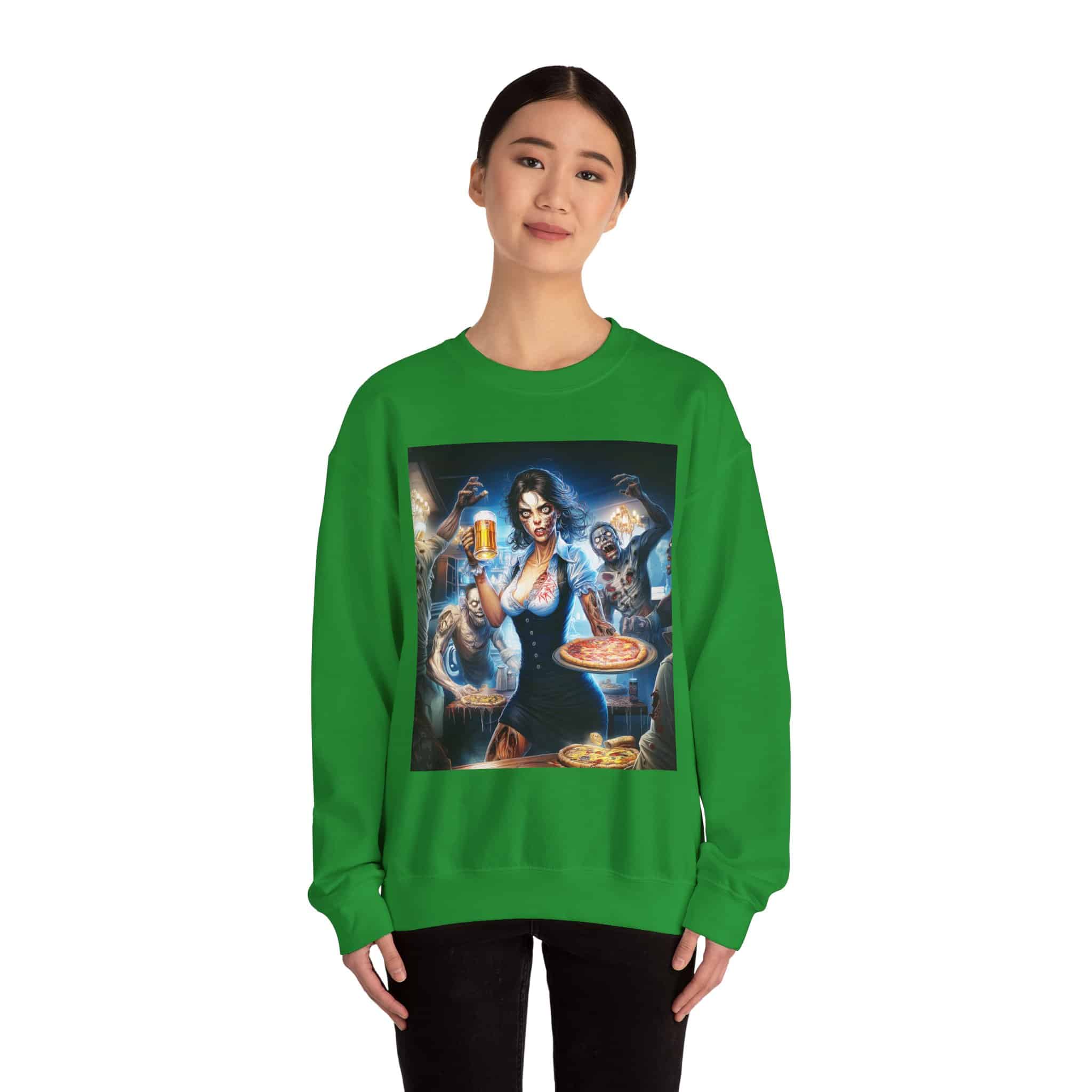 Zombies In Everyday Life Waitress 2025-03 Unisex Heavy Blend™ Crewneck Sweatshirt - Image 28