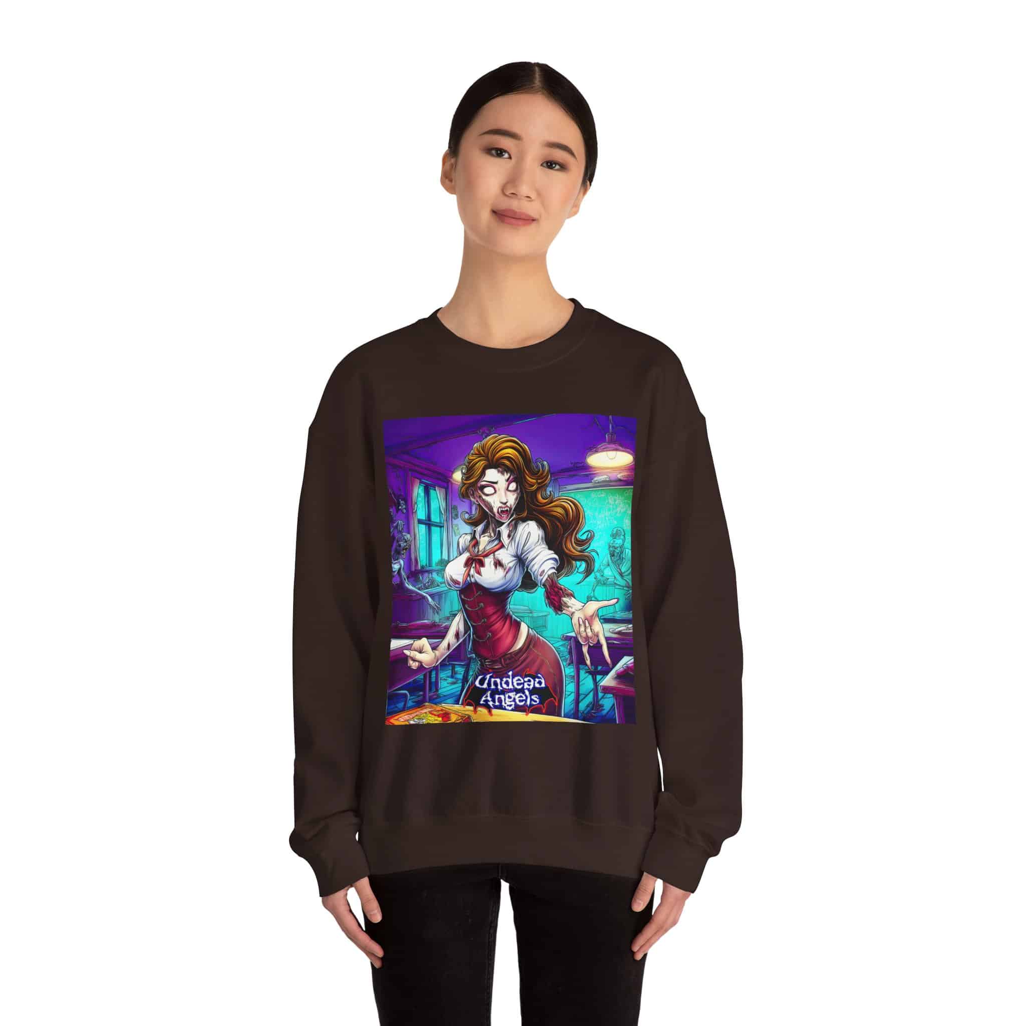 Undead Angels Teacher Charlotte Classic Reborn Style II Unisex Heavy Blend™ Crewneck Sweatshirt - Image 6