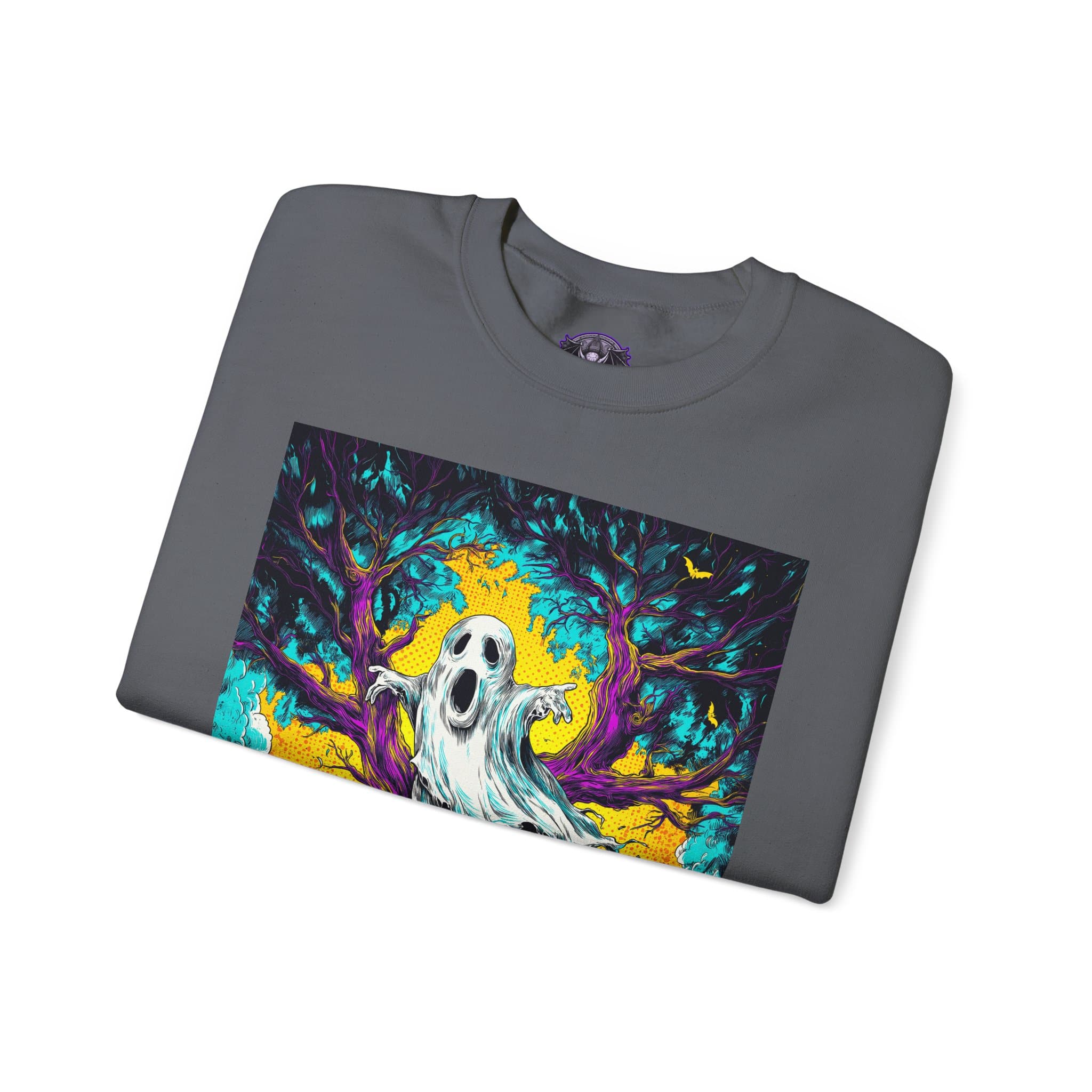 Ghost & Spooky Tree Pop 60’s Art Style Unisex Heavy Blend™ Crewneck Sweatshirt - Image 43